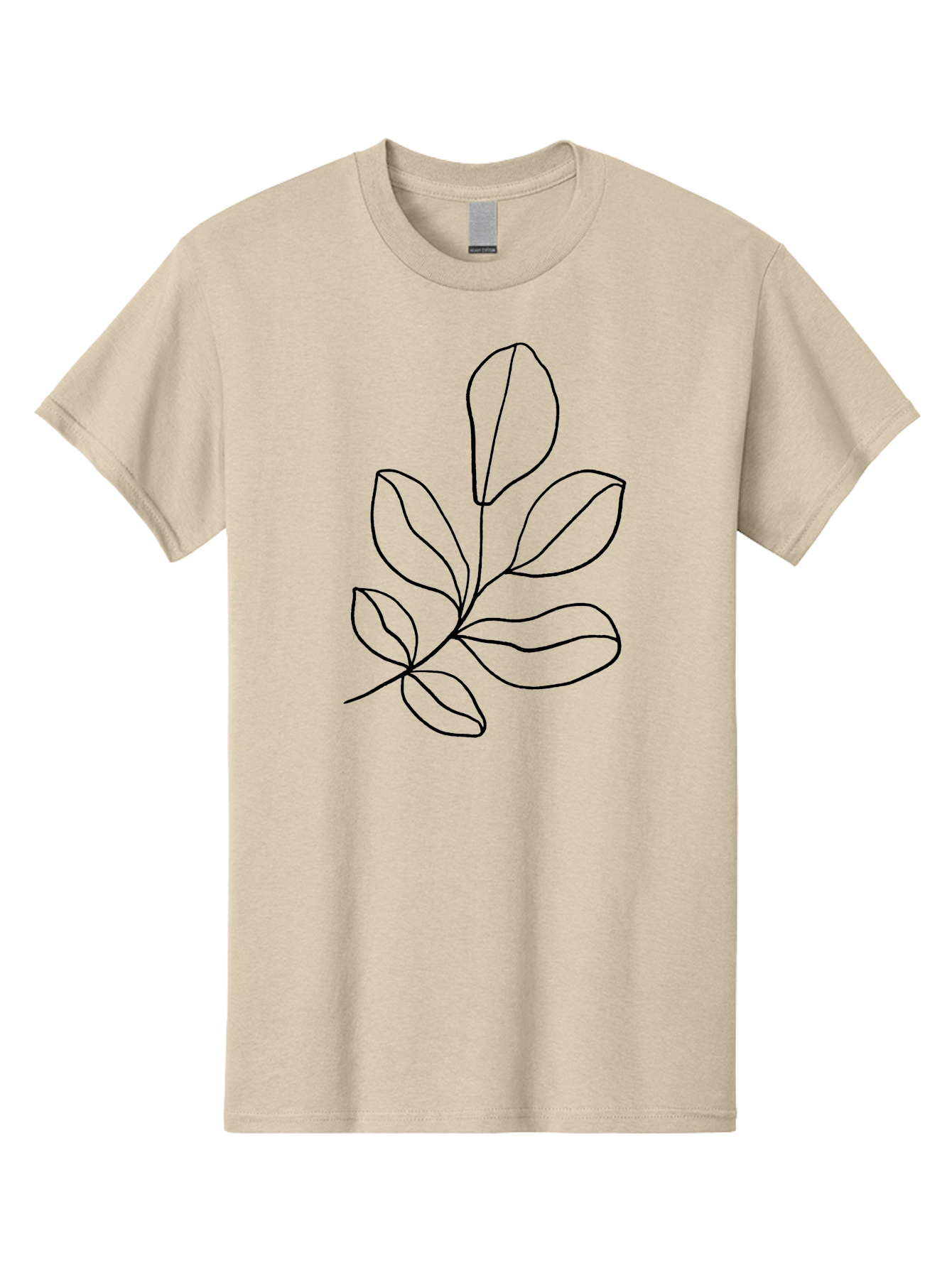 Leaves-2 Men'S Graphic Tee, 100% Cotton, Comfortable Casual Summer Wear, Machine Washable, Minimalist Leaf Design, Simple Line Art, Botanical Illustration, Leaf Pattern, Nature-Inspired Graphics, Organic Shapes, Black Outline -  Aaa451 27