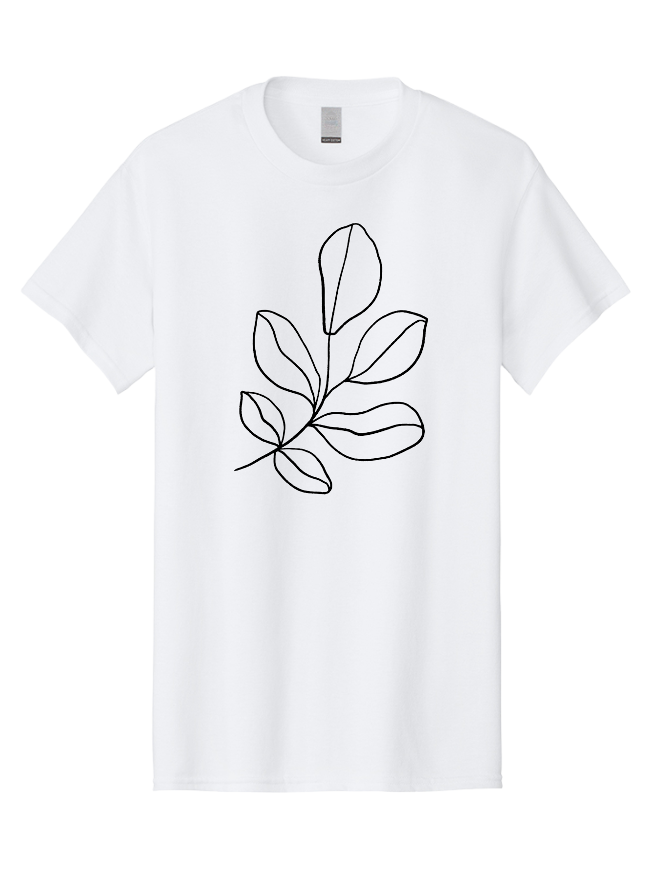 Leaves-2 Men'S Graphic Tee, 100% Cotton, Comfortable Casual Summer Wear, Machine Washable, Minimalist Leaf Design, Simple Line Art, Botanical Illustration, Leaf Pattern, Nature-Inspired Graphics, Organic Shapes, Black Outline -  Aaa451 29
