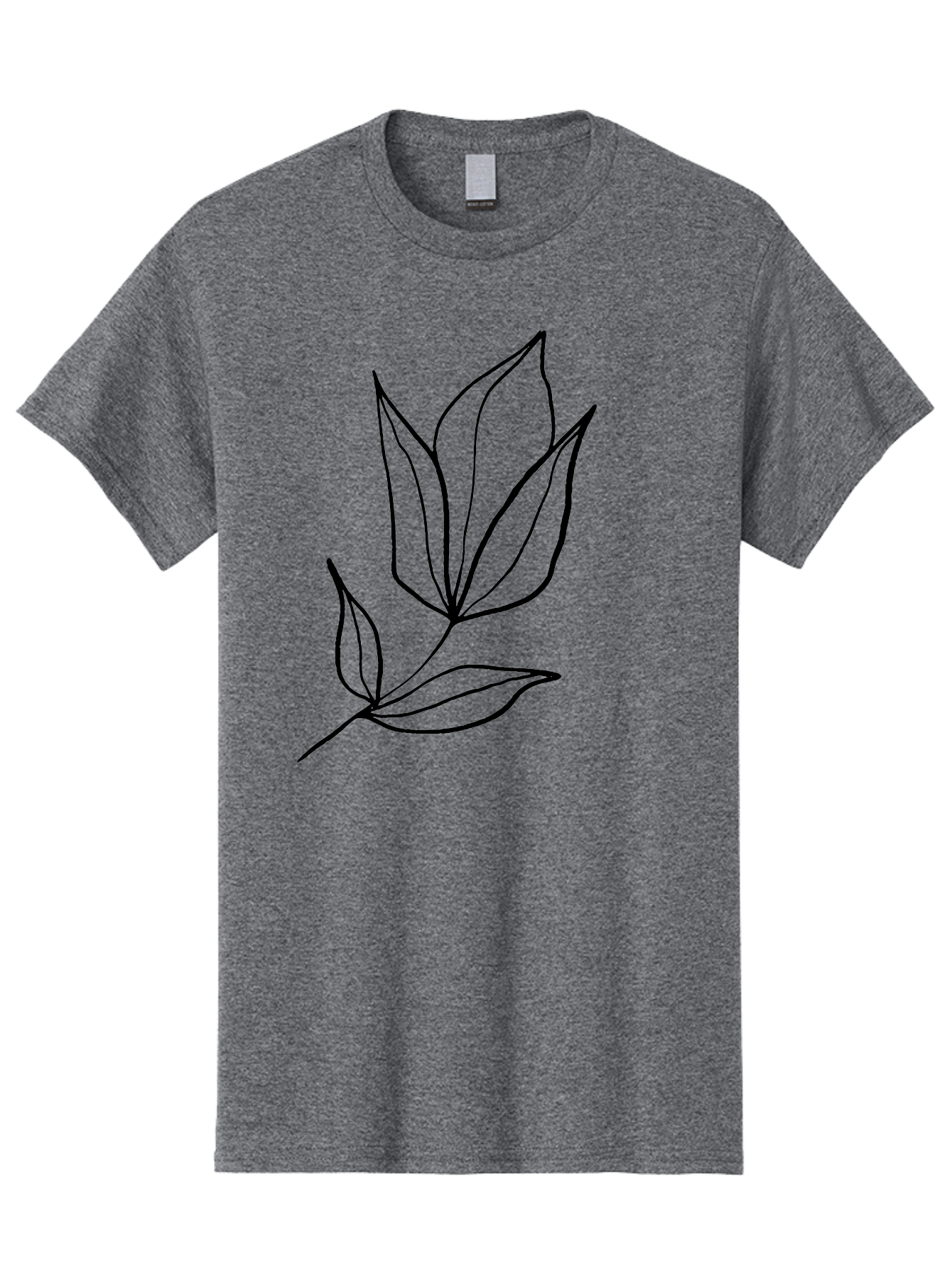 Leaves-3 Men'S Graphic Tee, 100% Cotton, Comfortable Casual Summer Wear, Machine Washable, Simple Leaf Illustration, Minimalist Design, Black Outline, Botanical Art, Leaf Pattern, Nature-Inspired Graphics, Simple Shapes -  Aaa452 9