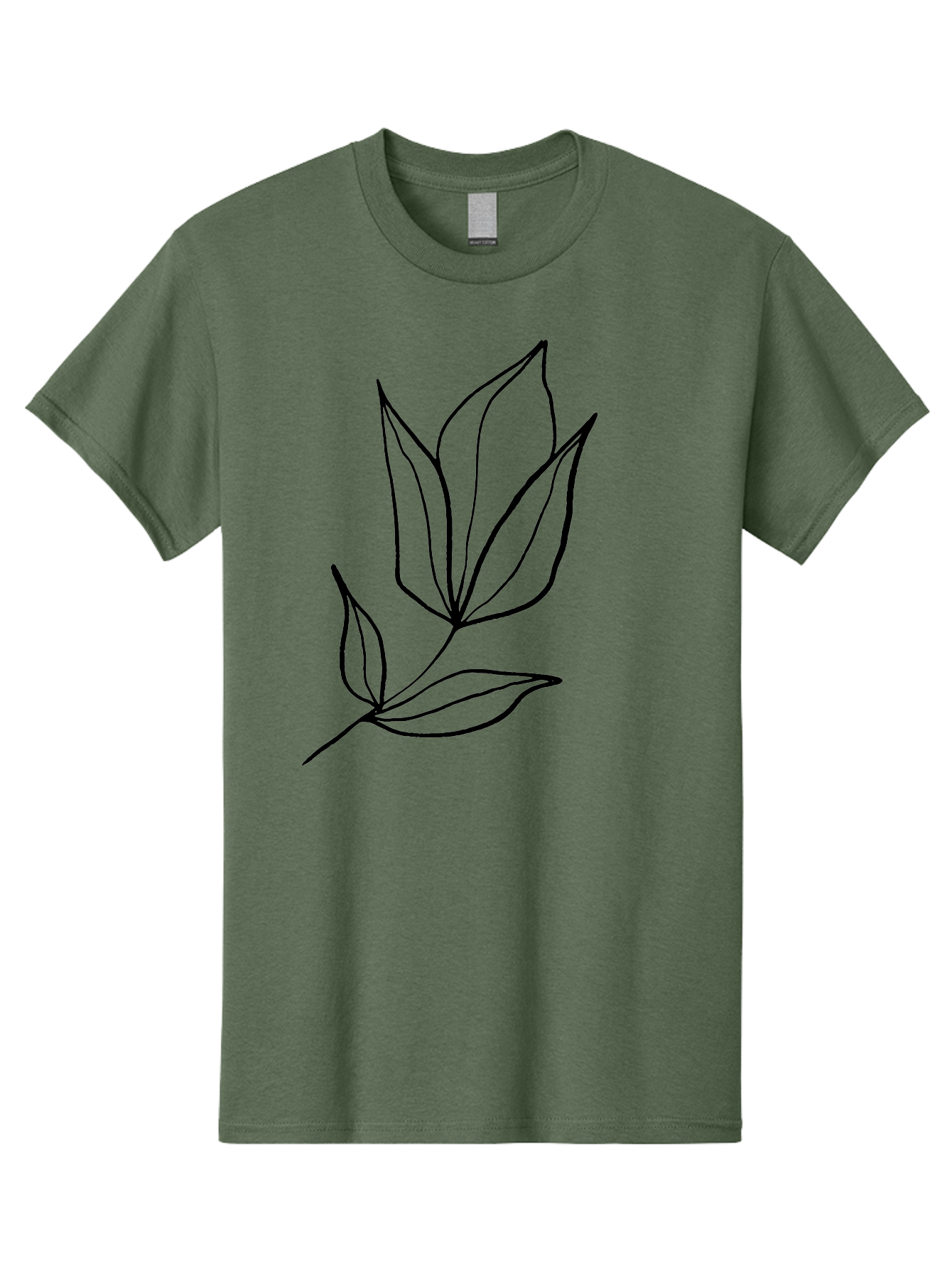 Leaves-3 Men'S Graphic Tee, 100% Cotton, Comfortable Casual Summer Wear, Machine Washable, Simple Leaf Illustration, Minimalist Design, Black Outline, Botanical Art, Leaf Pattern, Nature-Inspired Graphics, Simple Shapes -  Aaa452 15