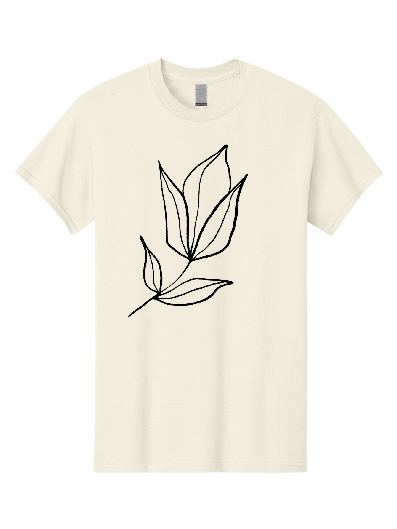 Leaves-3 Men'S Graphic Tee, 100% Cotton, Comfortable Casual Summer Wear, Machine Washable, Simple Leaf Illustration, Minimalist Design, Black Outline, Botanical Art, Leaf Pattern, Nature-Inspired Graphics, Simple Shapes -  Aaa452 17