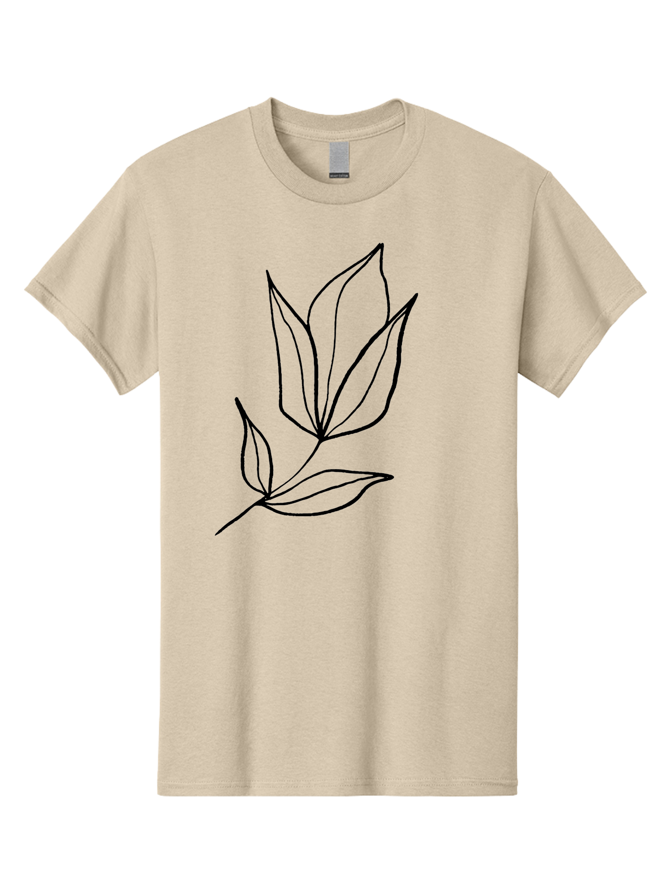 Leaves-3 Men'S Graphic Tee, 100% Cotton, Comfortable Casual Summer Wear, Machine Washable, Simple Leaf Illustration, Minimalist Design, Black Outline, Botanical Art, Leaf Pattern, Nature-Inspired Graphics, Simple Shapes -  Aaa452 27