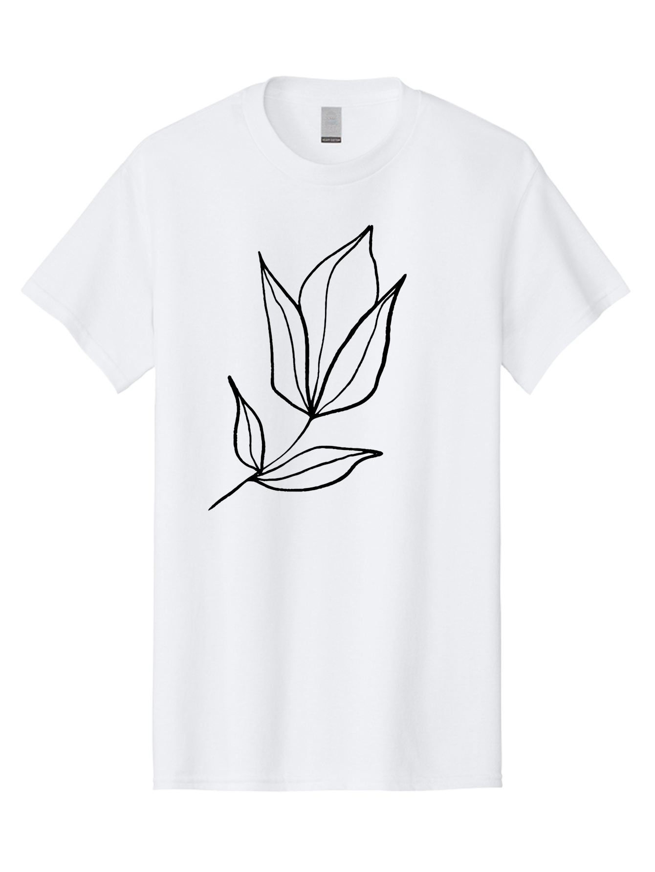 Leaves-3 Men'S Graphic Tee, 100% Cotton, Comfortable Casual Summer Wear, Machine Washable, Simple Leaf Illustration, Minimalist Design, Black Outline, Botanical Art, Leaf Pattern, Nature-Inspired Graphics, Simple Shapes -  Aaa452 29