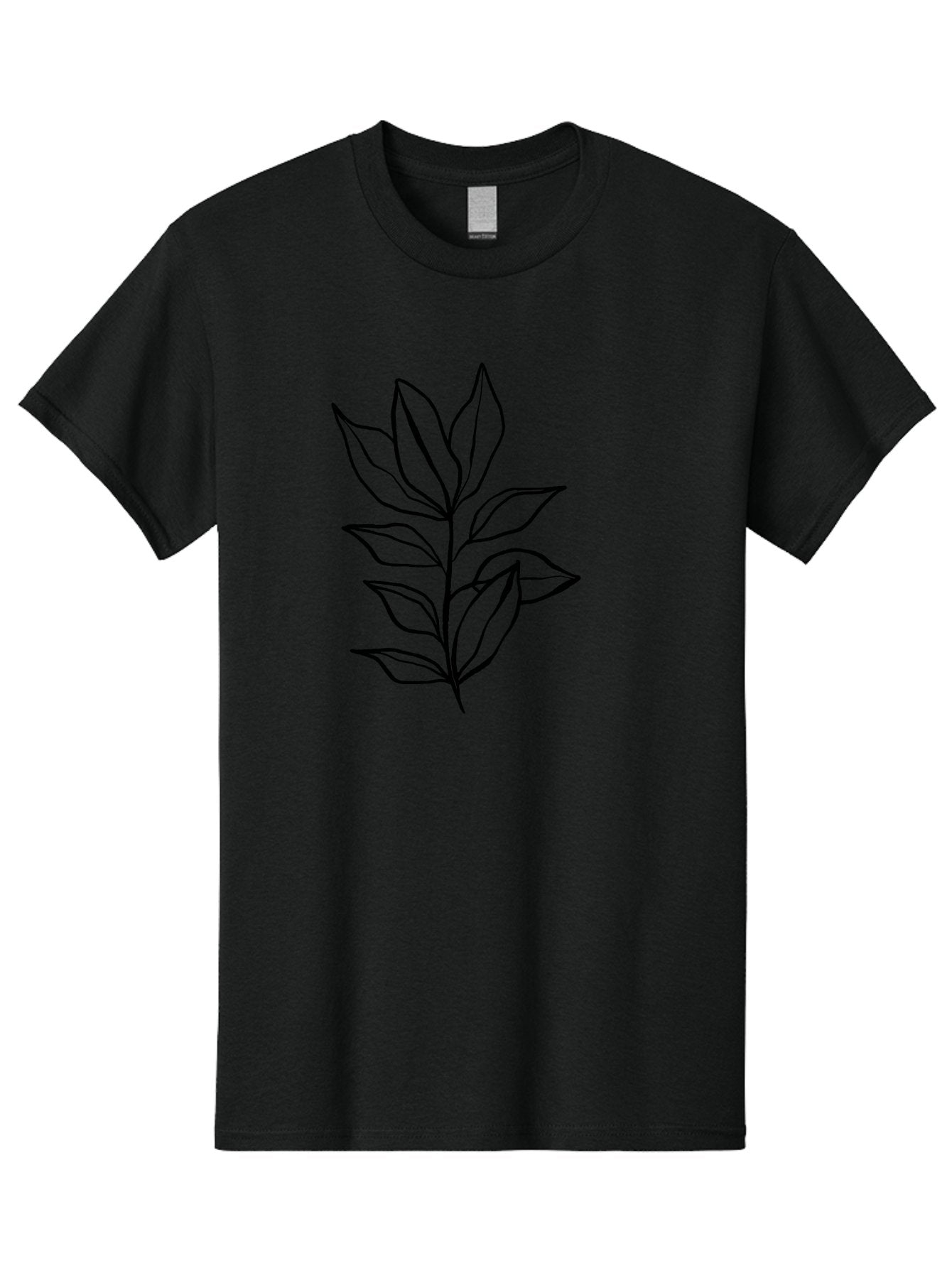 Leaves-4 Men'S Graphic Tee, 100% Cotton, Comfortable Casual Summer Wear, Machine Washable, Simple Leaf Design, Minimalist Art, Black Outline, Leaves, Foliage, Botanical Illustration, Simple Graphics, Modern Art -  Aaa453 21