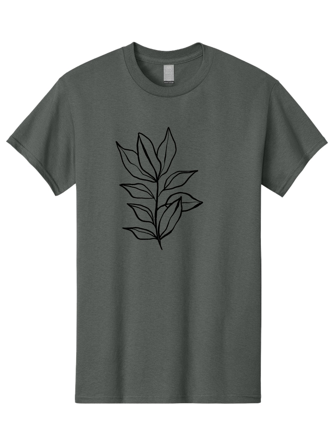 Leaves-4 Men'S Graphic Tee, 100% Cotton, Comfortable Casual Summer Wear, Machine Washable, Simple Leaf Design, Minimalist Art, Black Outline, Leaves, Foliage, Botanical Illustration, Simple Graphics, Modern Art -  Aaa453 13
