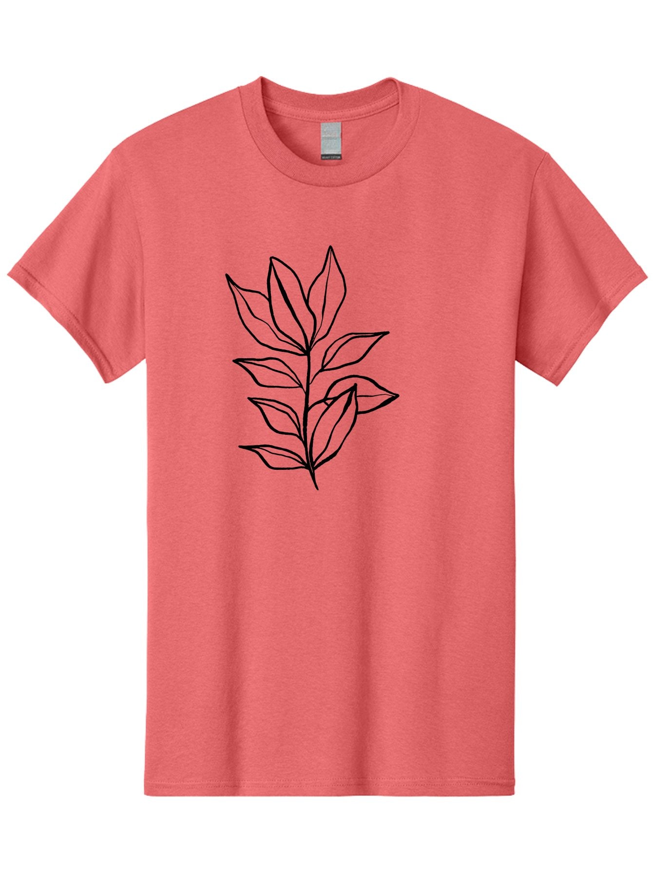 Leaves-4 Men'S Graphic Tee, 100% Cotton, Comfortable Casual Summer Wear, Machine Washable, Simple Leaf Design, Minimalist Art, Black Outline, Leaves, Foliage, Botanical Illustration, Simple Graphics, Modern Art -  Aaa453 9