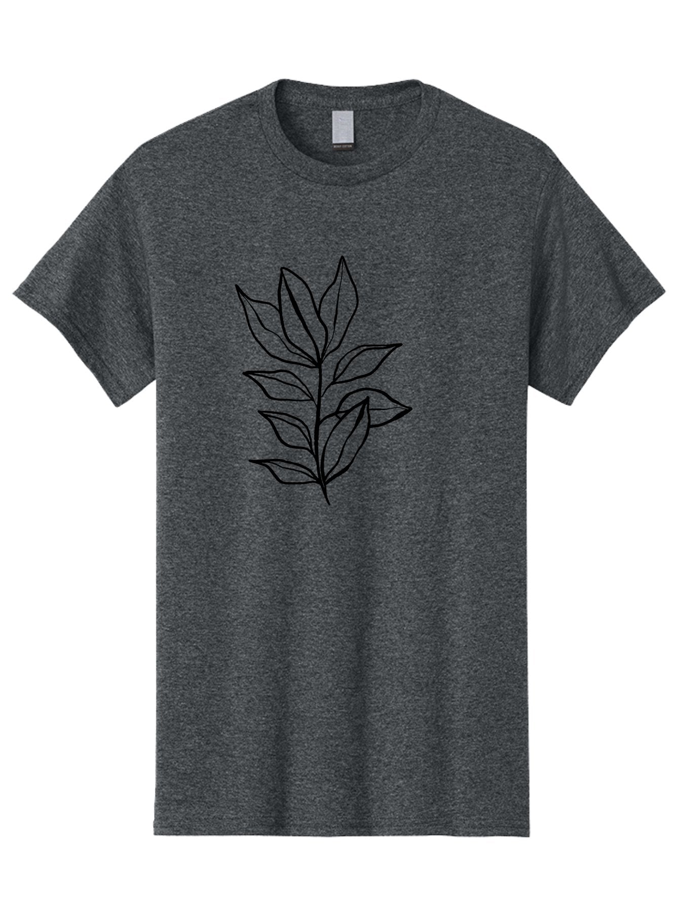 Leaves-4 Men'S Graphic Tee, 100% Cotton, Comfortable Casual Summer Wear, Machine Washable, Simple Leaf Design, Minimalist Art, Black Outline, Leaves, Foliage, Botanical Illustration, Simple Graphics, Modern Art -  Aaa453 7