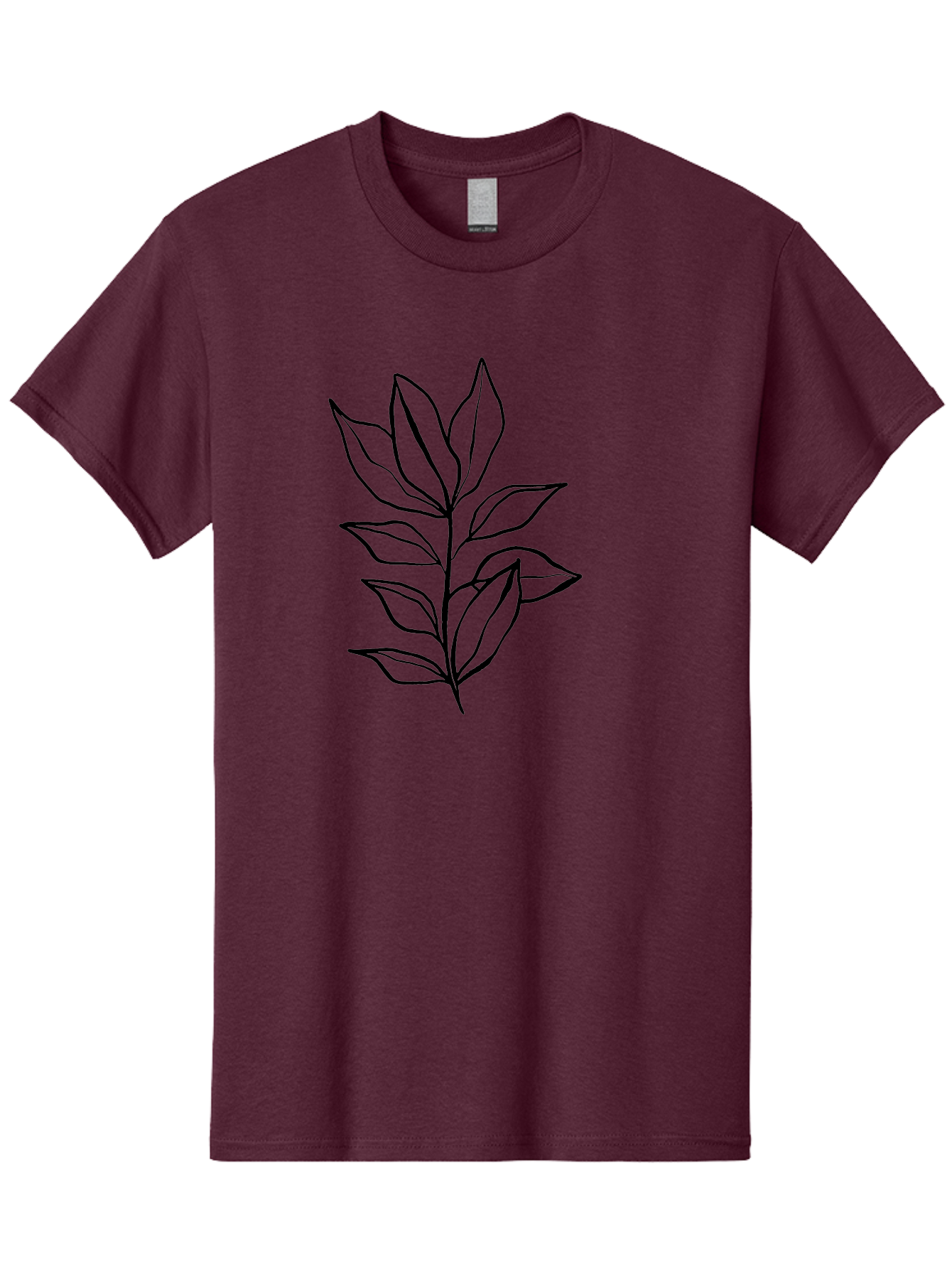 Leaves-4 Men'S Graphic Tee, 100% Cotton, Comfortable Casual Summer Wear, Machine Washable, Simple Leaf Design, Minimalist Art, Black Outline, Leaves, Foliage, Botanical Illustration, Simple Graphics, Modern Art -  Aaa453 13