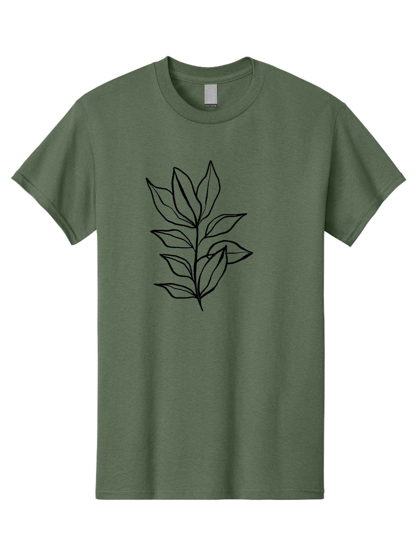Leaves-4 Men'S Graphic Tee, 100% Cotton, Comfortable Casual Summer Wear, Machine Washable, Simple Leaf Design, Minimalist Art, Black Outline, Leaves, Foliage, Botanical Illustration, Simple Graphics, Modern Art -  Aaa453 23