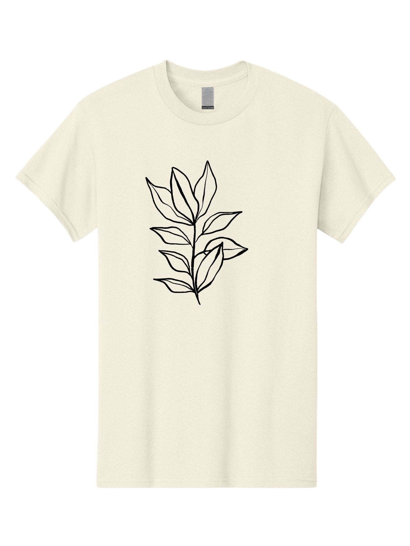 Leaves-4 Men'S Graphic Tee, 100% Cotton, Comfortable Casual Summer Wear, Machine Washable, Simple Leaf Design, Minimalist Art, Black Outline, Leaves, Foliage, Botanical Illustration, Simple Graphics, Modern Art -  Aaa453 17