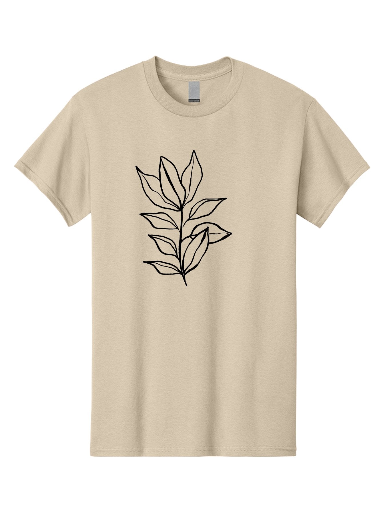 Leaves-4 Men'S Graphic Tee, 100% Cotton, Comfortable Casual Summer Wear, Machine Washable, Simple Leaf Design, Minimalist Art, Black Outline, Leaves, Foliage, Botanical Illustration, Simple Graphics, Modern Art -  Aaa453 5