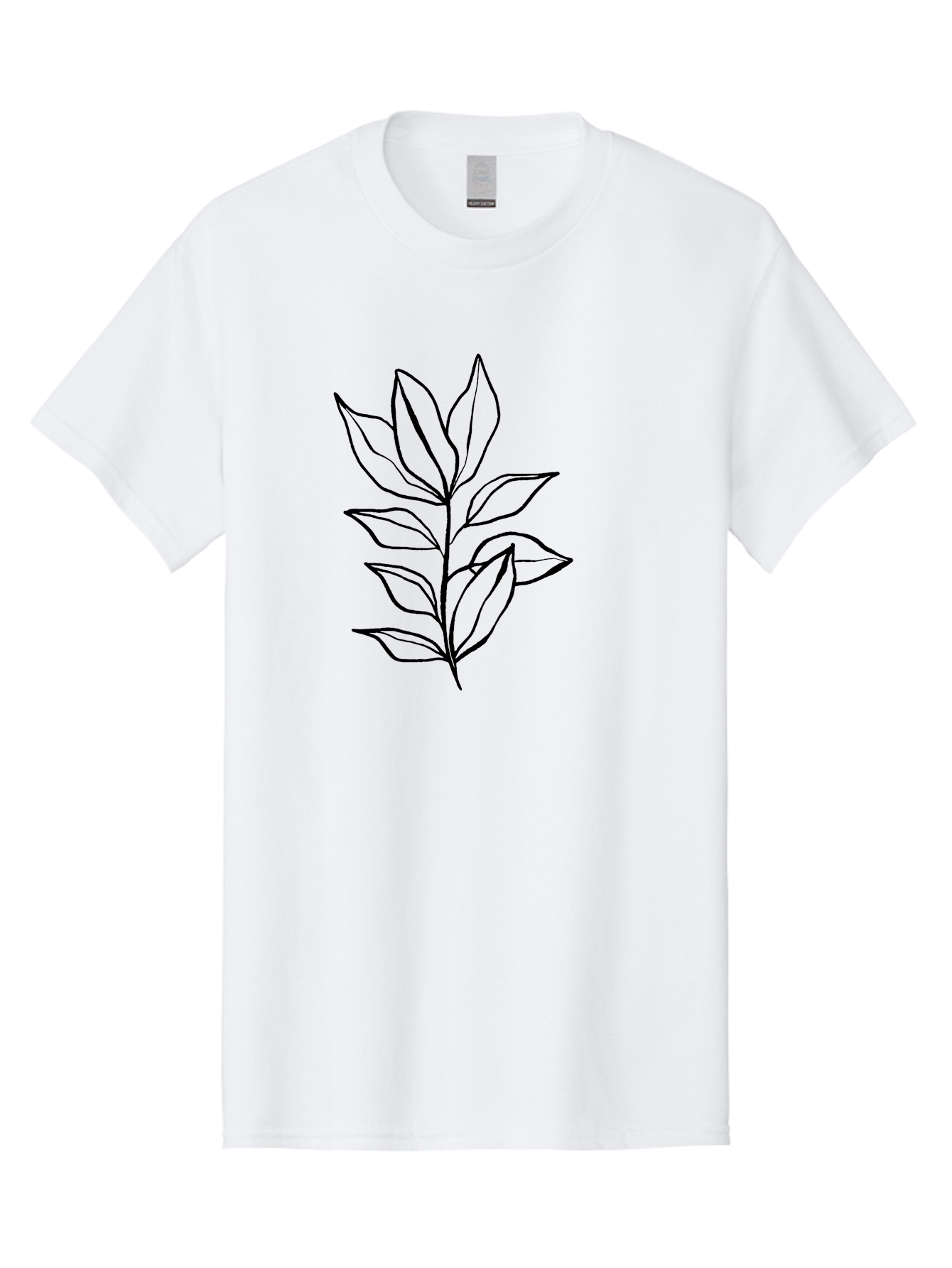 Leaves-4 Men'S Graphic Tee, 100% Cotton, Comfortable Casual Summer Wear, Machine Washable, Simple Leaf Design, Minimalist Art, Black Outline, Leaves, Foliage, Botanical Illustration, Simple Graphics, Modern Art -  Aaa453 29