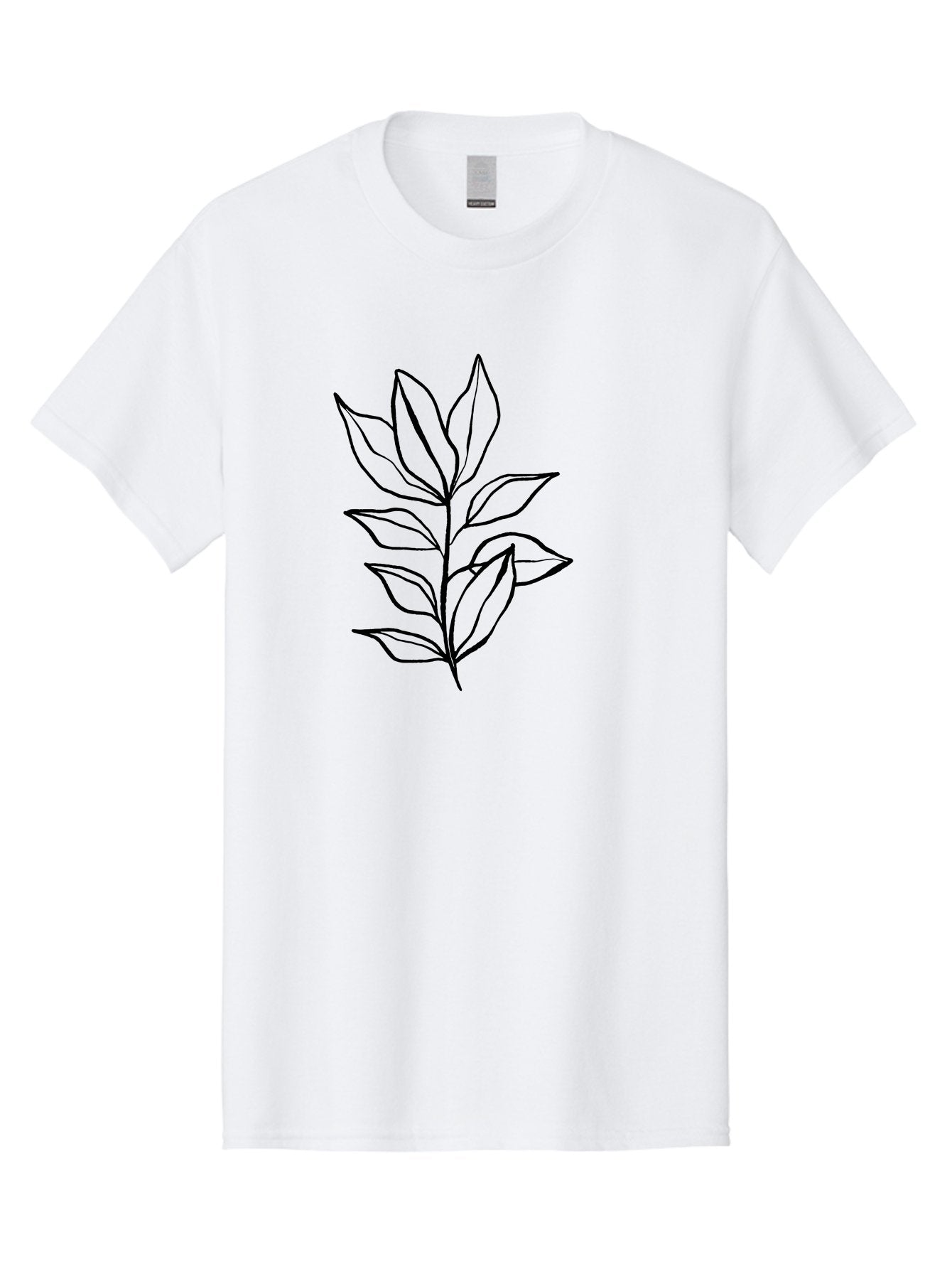 Leaves-4 Men'S Graphic Tee, 100% Cotton, Comfortable Casual Summer Wear, Machine Washable, Simple Leaf Design, Minimalist Art, Black Outline, Leaves, Foliage, Botanical Illustration, Simple Graphics, Modern Art -  Aaa453 27