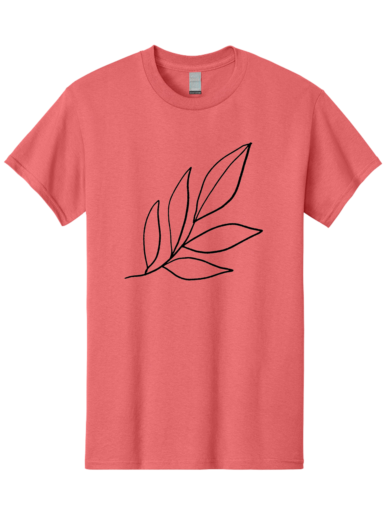 Leaves-5 Men'S Graphic Tee, 100% Cotton, Comfortable Casual Summer Wear, Machine Washable, Hand Drawn Leaves, Simple Line Art, Minimalist Design, Botanical Elements, Leaf Illustration, Black Outline -  Aaa454 5