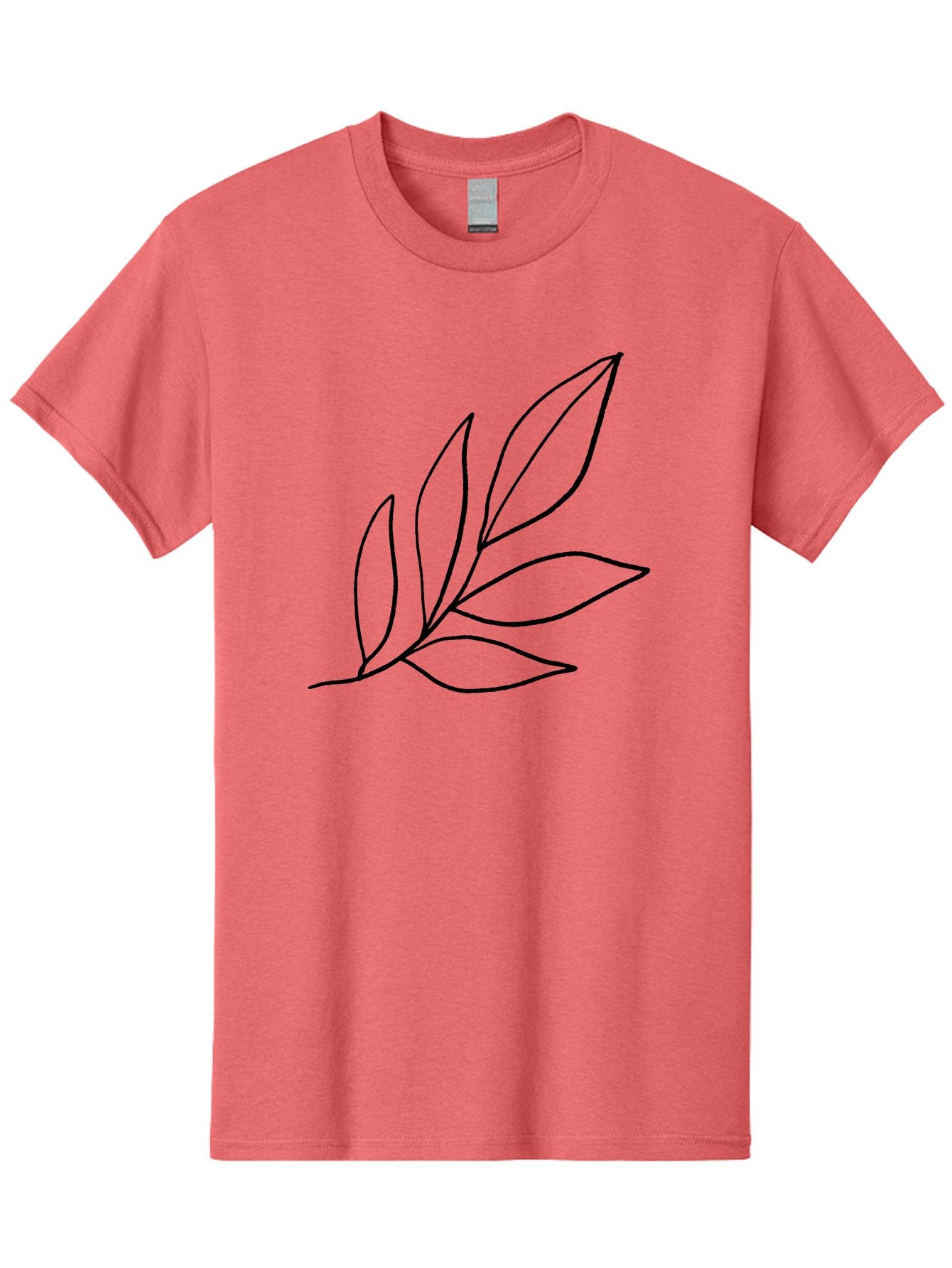 Leaves-5 Men'S Graphic Tee, 100% Cotton, Comfortable Casual Summer Wear, Machine Washable, Hand Drawn Leaves, Simple Line Art, Minimalist Design, Botanical Elements, Leaf Illustration, Black Outline -  Aaa454 19