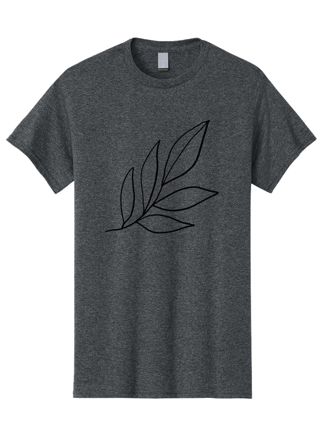 Leaves-5 Men'S Graphic Tee, 100% Cotton, Comfortable Casual Summer Wear, Machine Washable, Hand Drawn Leaves, Simple Line Art, Minimalist Design, Botanical Elements, Leaf Illustration, Black Outline -  Aaa454 11