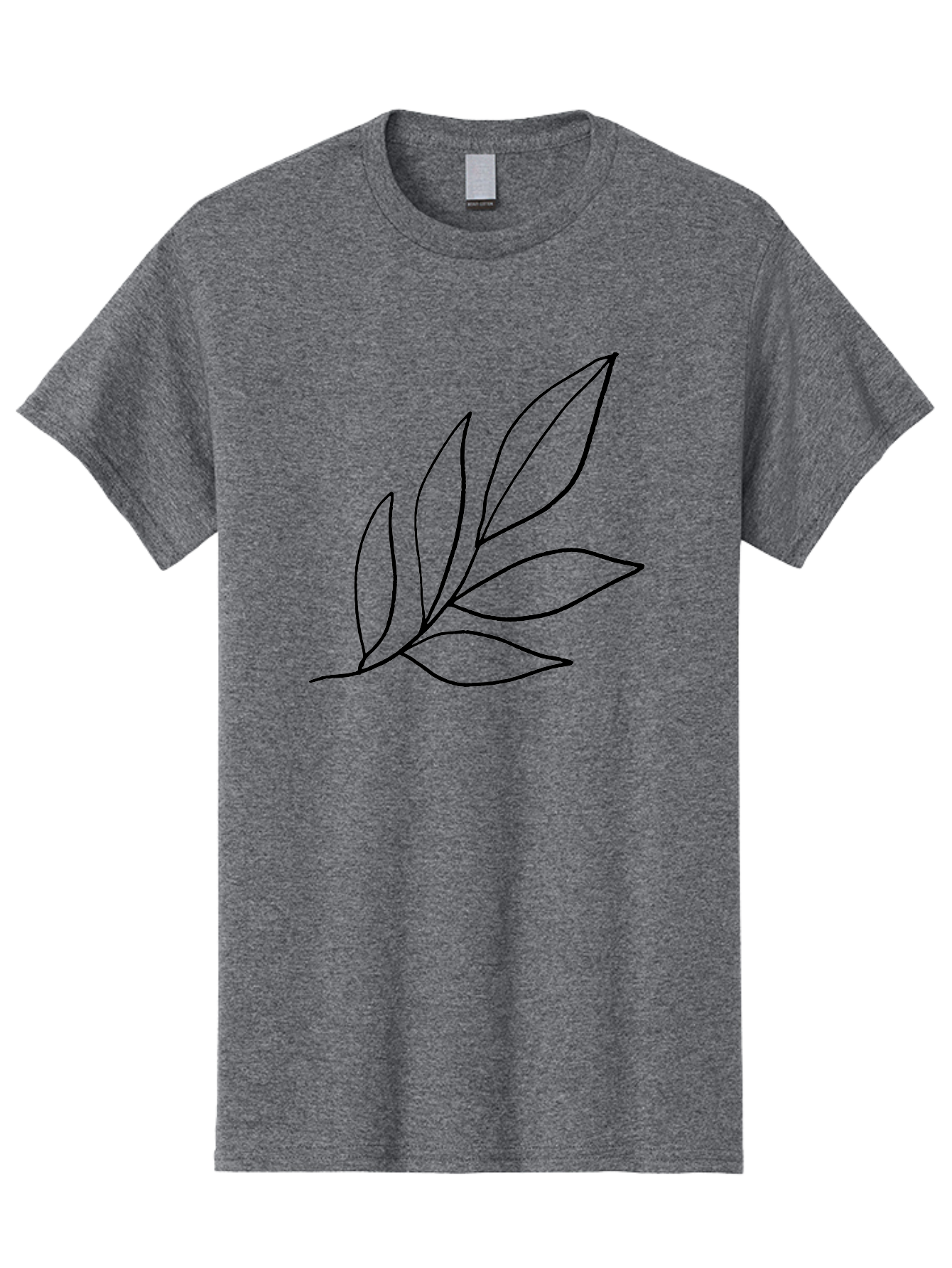 Leaves-5 Men'S Graphic Tee, 100% Cotton, Comfortable Casual Summer Wear, Machine Washable, Hand Drawn Leaves, Simple Line Art, Minimalist Design, Botanical Elements, Leaf Illustration, Black Outline -  Aaa454 9