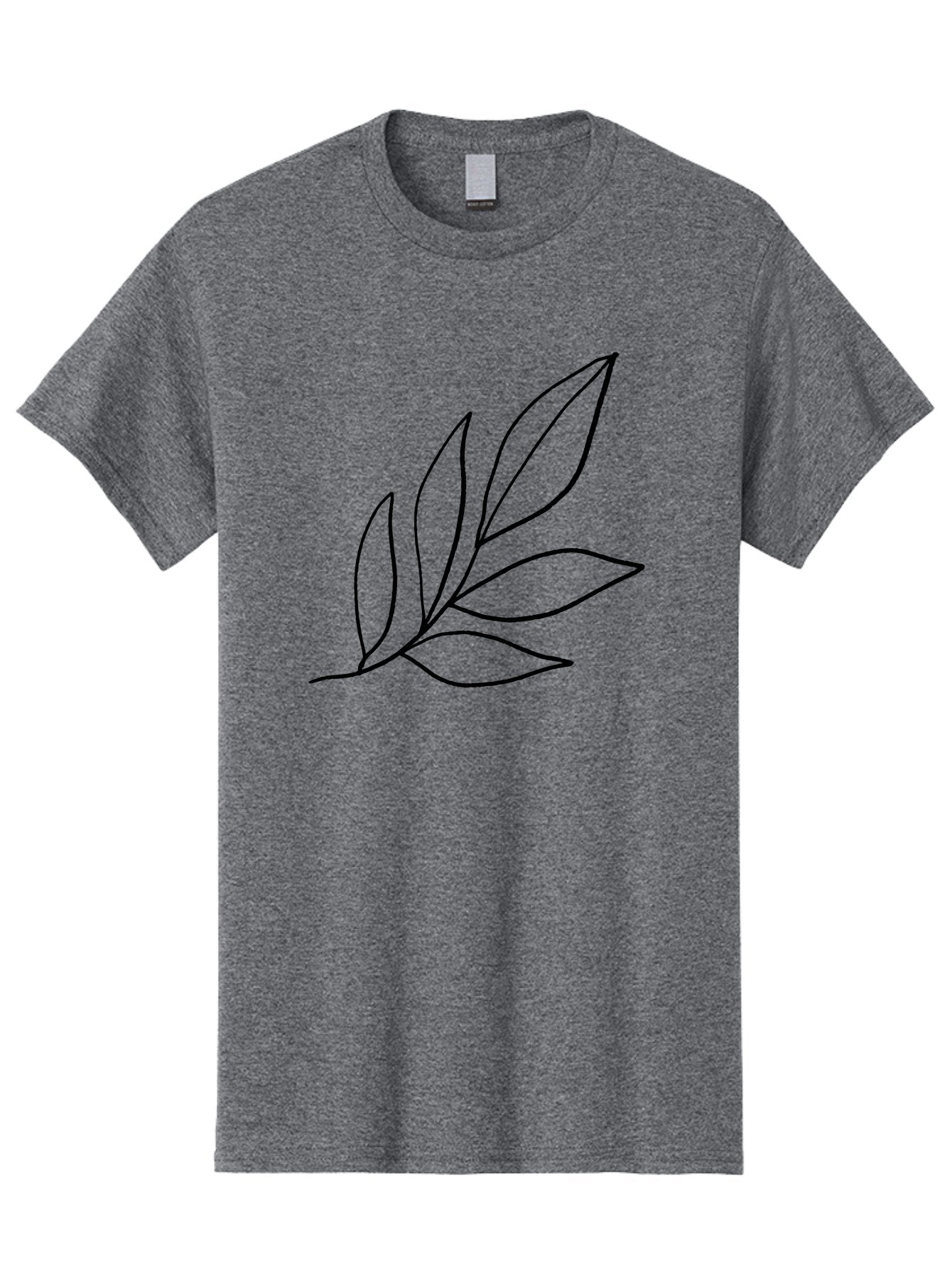 Leaves-5 Men'S Graphic Tee, 100% Cotton, Comfortable Casual Summer Wear, Machine Washable, Hand Drawn Leaves, Simple Line Art, Minimalist Design, Botanical Elements, Leaf Illustration, Black Outline -  Aaa454 3