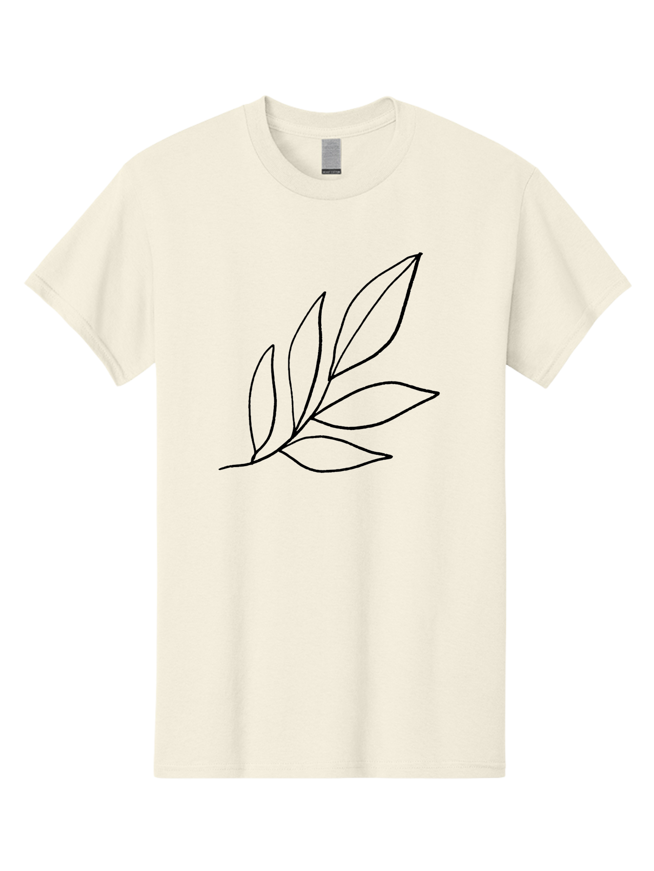 Leaves-5 Men'S Graphic Tee, 100% Cotton, Comfortable Casual Summer Wear, Machine Washable, Hand Drawn Leaves, Simple Line Art, Minimalist Design, Botanical Elements, Leaf Illustration, Black Outline -  Aaa454 17