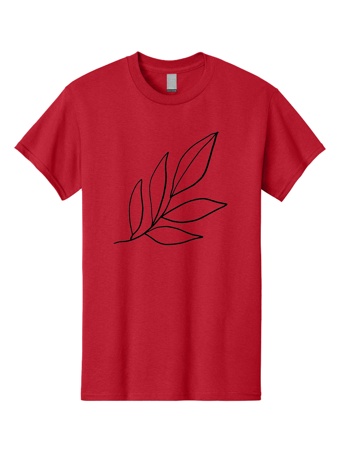 Leaves-5 Men'S Graphic Tee, 100% Cotton, Comfortable Casual Summer Wear, Machine Washable, Hand Drawn Leaves, Simple Line Art, Minimalist Design, Botanical Elements, Leaf Illustration, Black Outline -  Aaa454 23