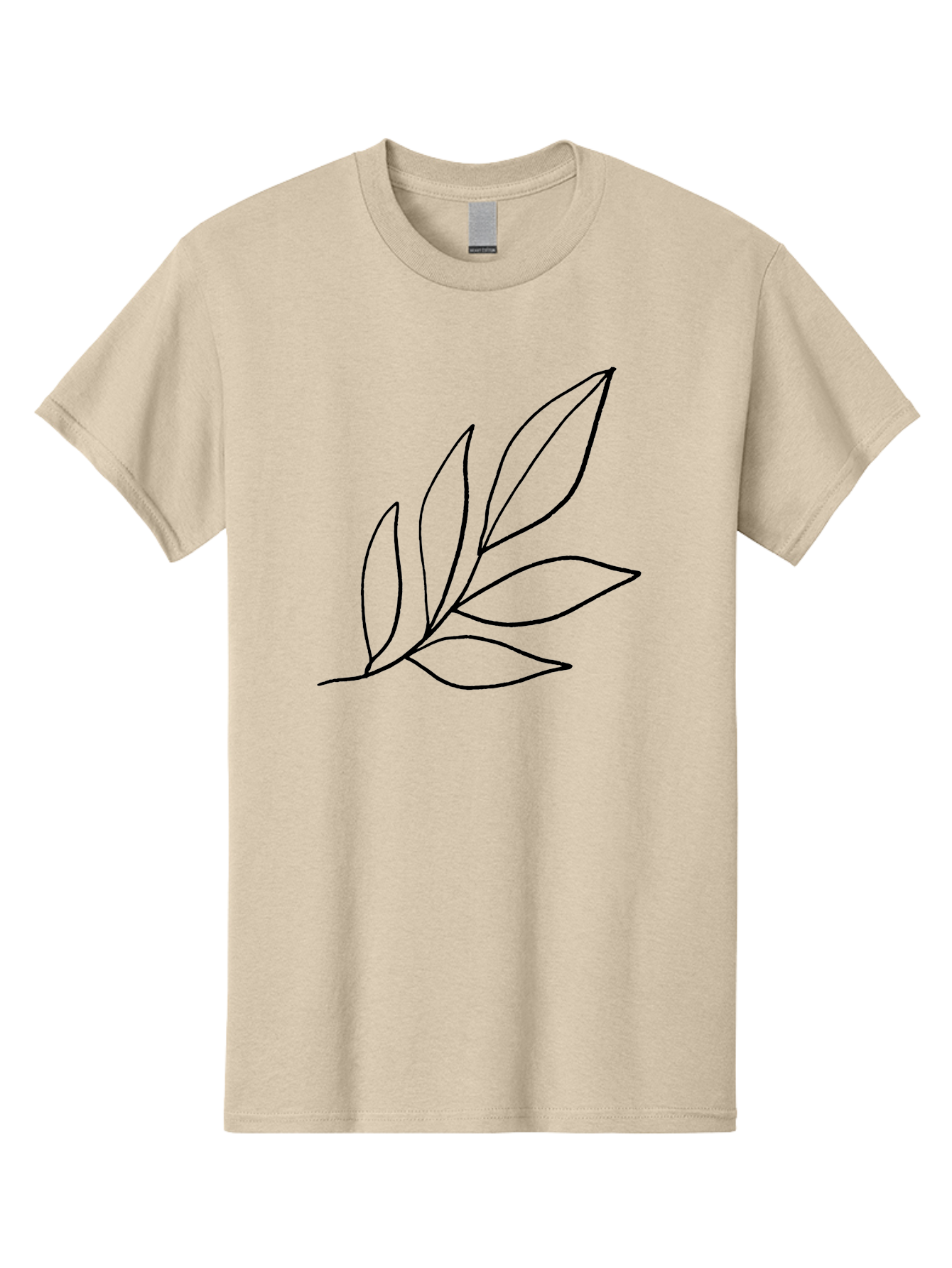 Leaves-5 Men'S Graphic Tee, 100% Cotton, Comfortable Casual Summer Wear, Machine Washable, Hand Drawn Leaves, Simple Line Art, Minimalist Design, Botanical Elements, Leaf Illustration, Black Outline -  Aaa454 27
