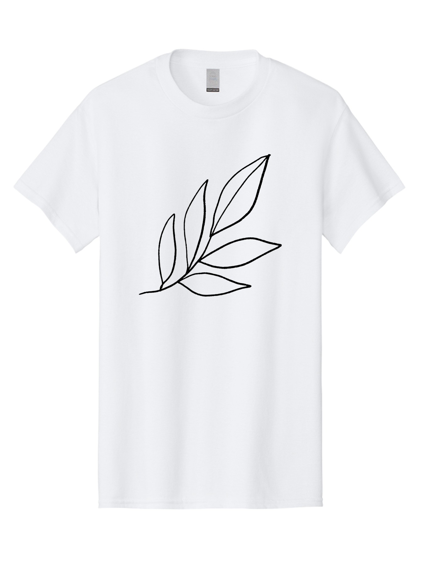 Leaves-5 Men'S Graphic Tee, 100% Cotton, Comfortable Casual Summer Wear, Machine Washable, Hand Drawn Leaves, Simple Line Art, Minimalist Design, Botanical Elements, Leaf Illustration, Black Outline -  Aaa454 29