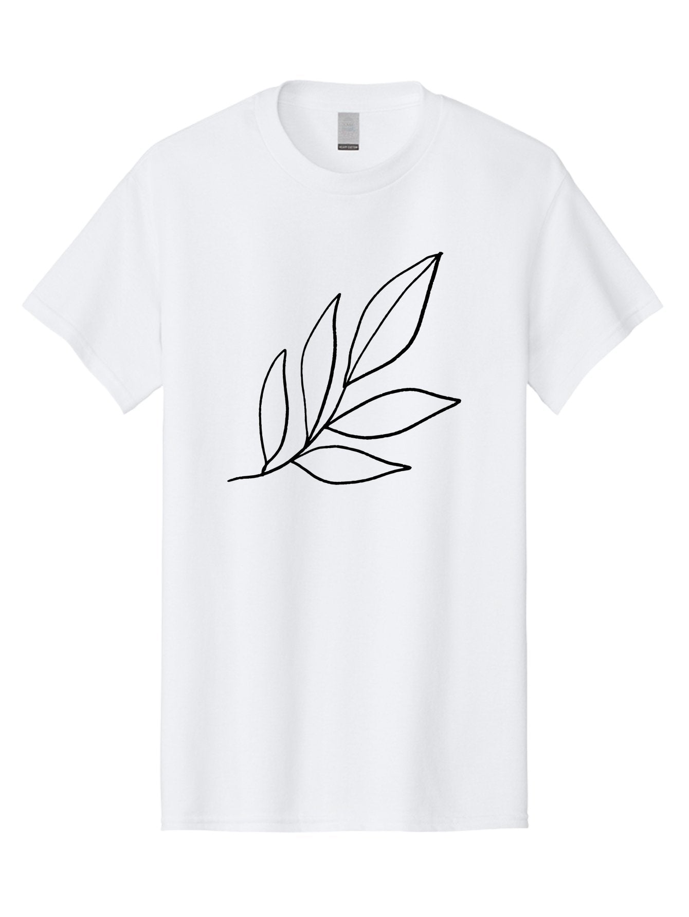 Leaves-5 Men'S Graphic Tee, 100% Cotton, Comfortable Casual Summer Wear, Machine Washable, Hand Drawn Leaves, Simple Line Art, Minimalist Design, Botanical Elements, Leaf Illustration, Black Outline -  Aaa454 15