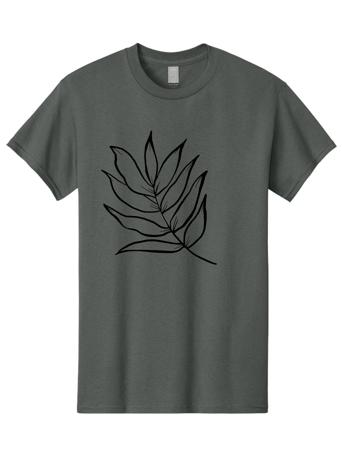 Leaves-7 Men'S Graphic Tee, 100% Cotton, Comfortable Casual Summer Wear, Machine Washable, Hand-Drawn Leaf, Simple Line Art, Minimalist Design, Black Silhouette, Natural Elements, Leaf Illustration, Botanical Art -  Aaa456 3