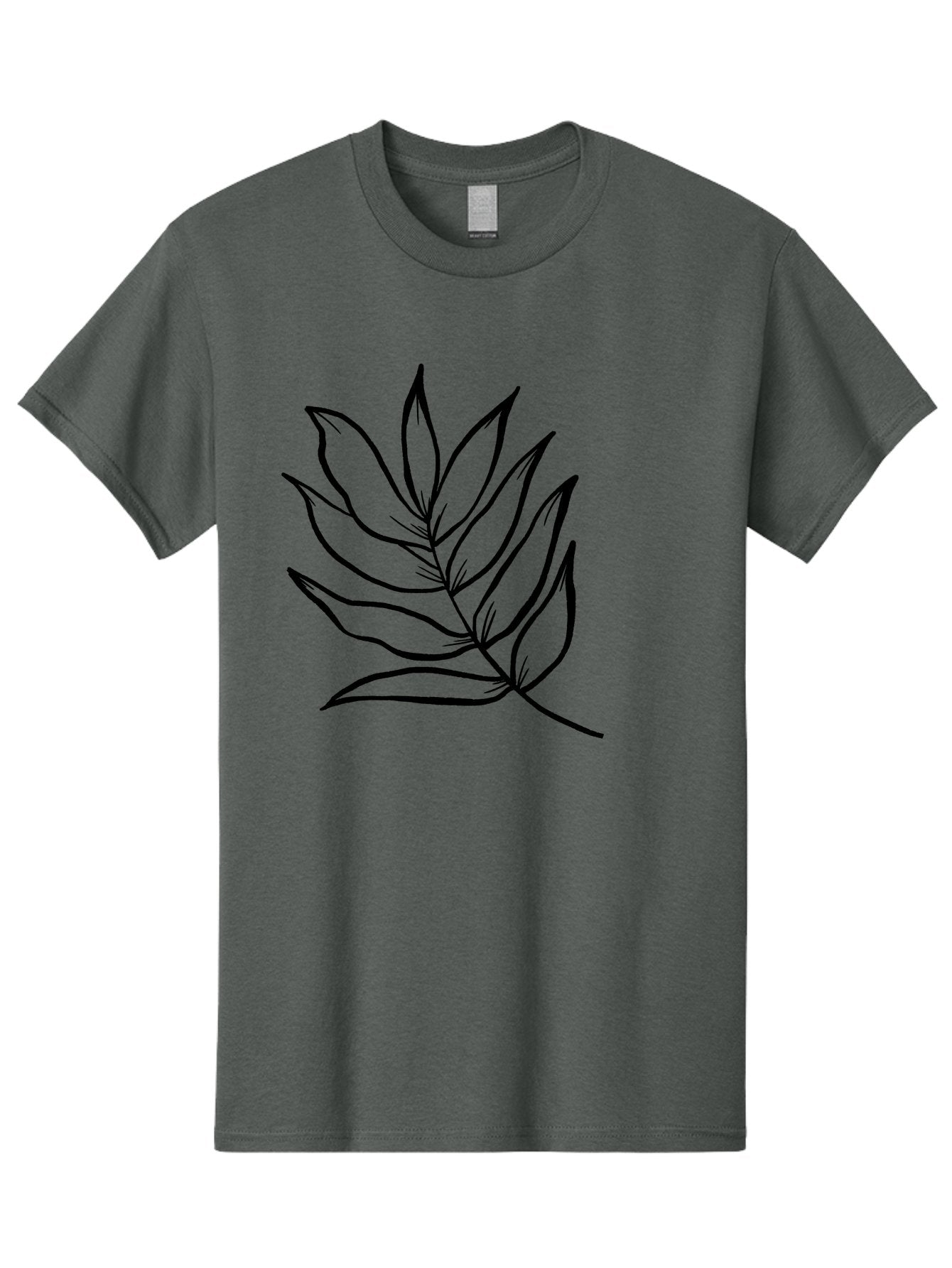 Leaves-7 Men'S Graphic Tee, 100% Cotton, Comfortable Casual Summer Wear, Machine Washable, Hand-Drawn Leaf, Simple Line Art, Minimalist Design, Black Silhouette, Natural Elements, Leaf Illustration, Botanical Art -  Aaa456 5