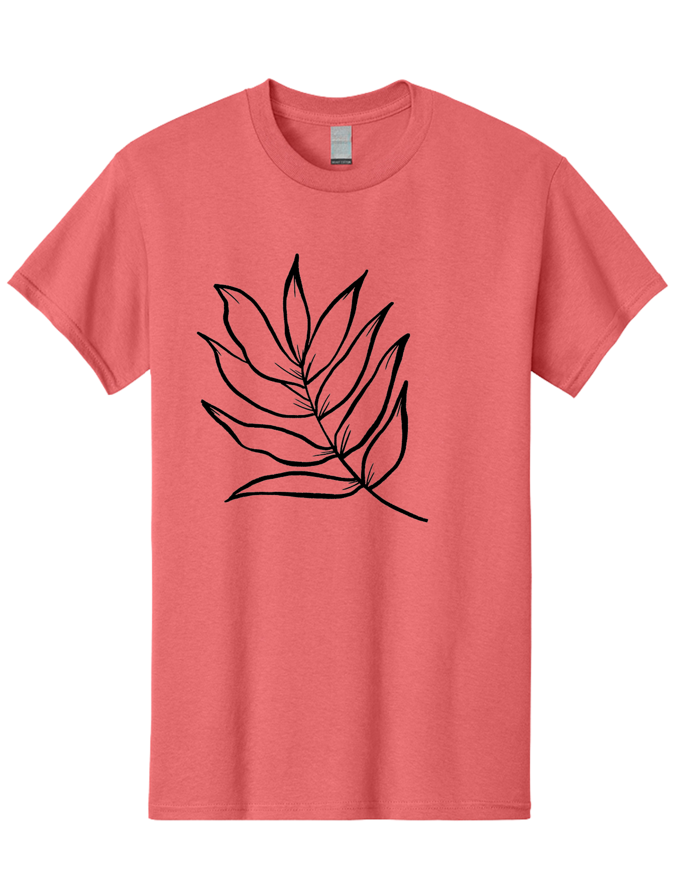 Leaves-7 Men'S Graphic Tee, 100% Cotton, Comfortable Casual Summer Wear, Machine Washable, Hand-Drawn Leaf, Simple Line Art, Minimalist Design, Black Silhouette, Natural Elements, Leaf Illustration, Botanical Art -  Aaa456 5