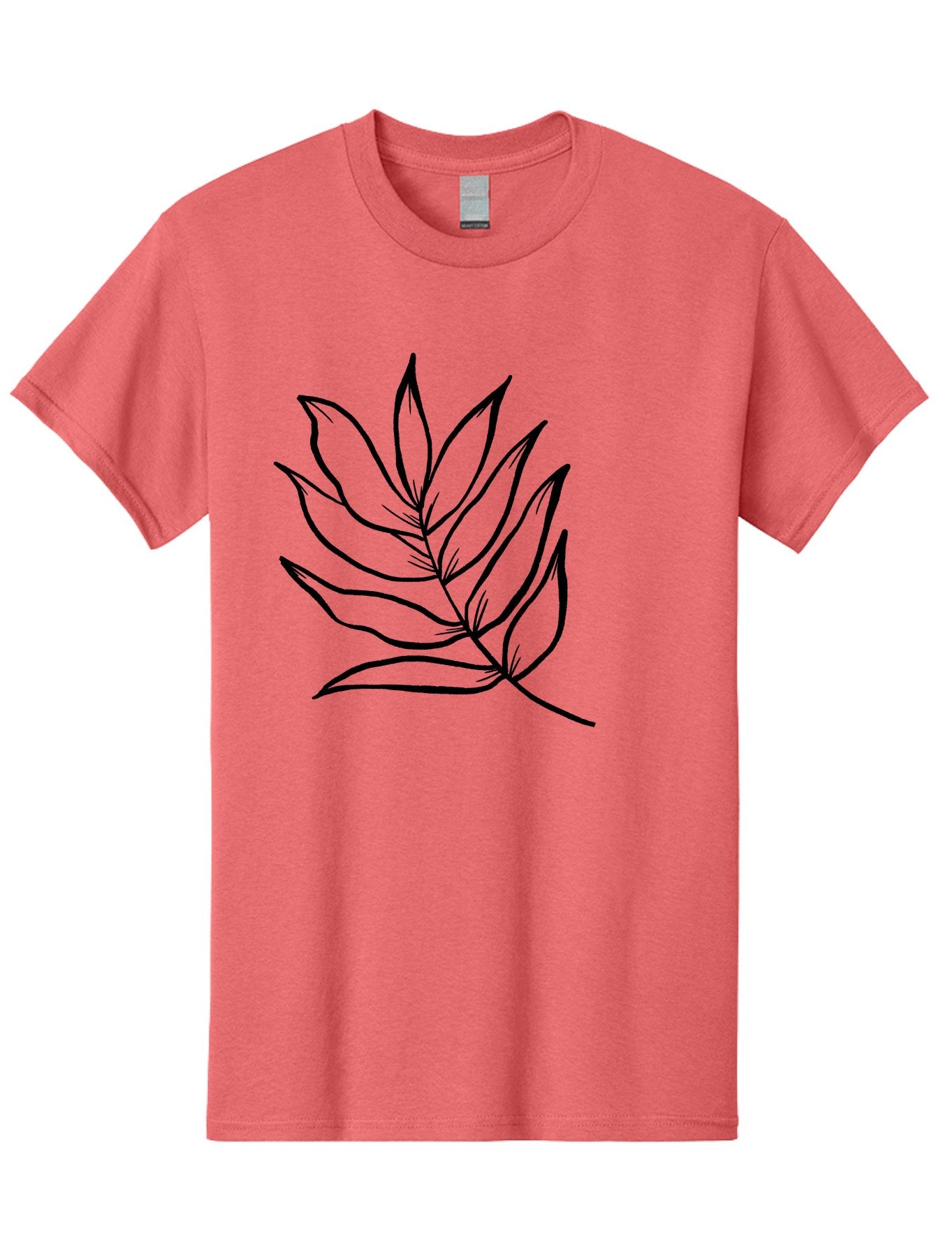 Leaves-7 Men'S Graphic Tee, 100% Cotton, Comfortable Casual Summer Wear, Machine Washable, Hand-Drawn Leaf, Simple Line Art, Minimalist Design, Black Silhouette, Natural Elements, Leaf Illustration, Botanical Art -  Aaa456 25