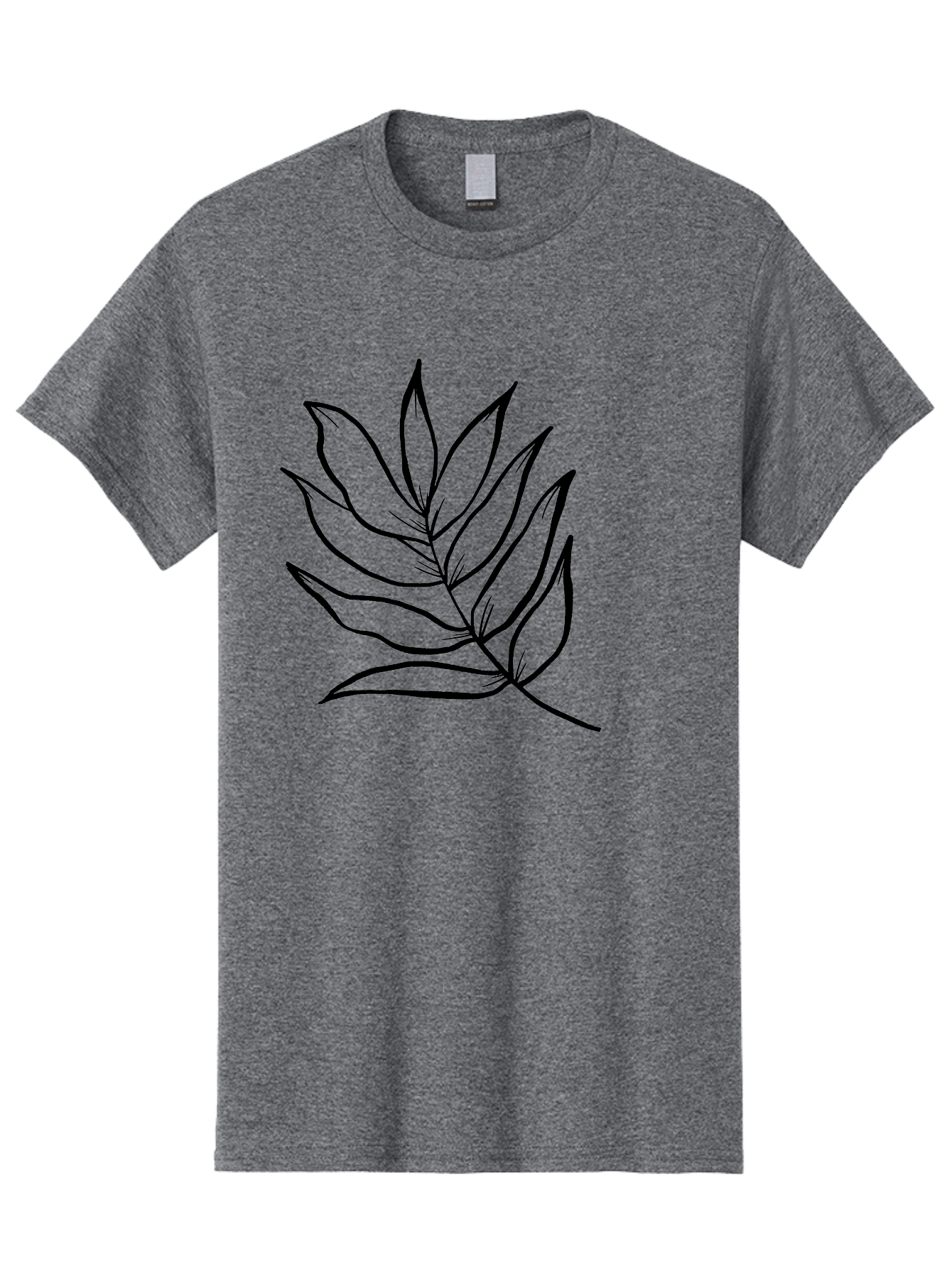 Leaves-7 Men'S Graphic Tee, 100% Cotton, Comfortable Casual Summer Wear, Machine Washable, Hand-Drawn Leaf, Simple Line Art, Minimalist Design, Black Silhouette, Natural Elements, Leaf Illustration, Botanical Art -  Aaa456 9