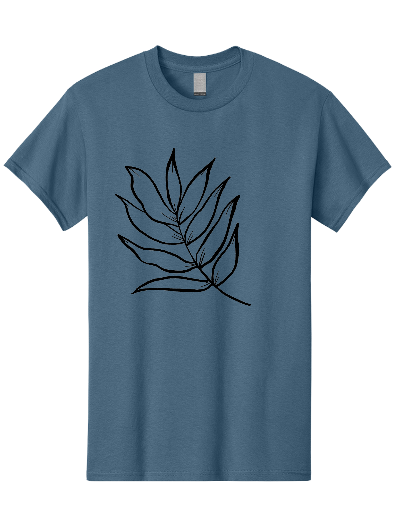Leaves-7 Men'S Graphic Tee, 100% Cotton, Comfortable Casual Summer Wear, Machine Washable, Hand-Drawn Leaf, Simple Line Art, Minimalist Design, Black Silhouette, Natural Elements, Leaf Illustration, Botanical Art -  Aaa456 11