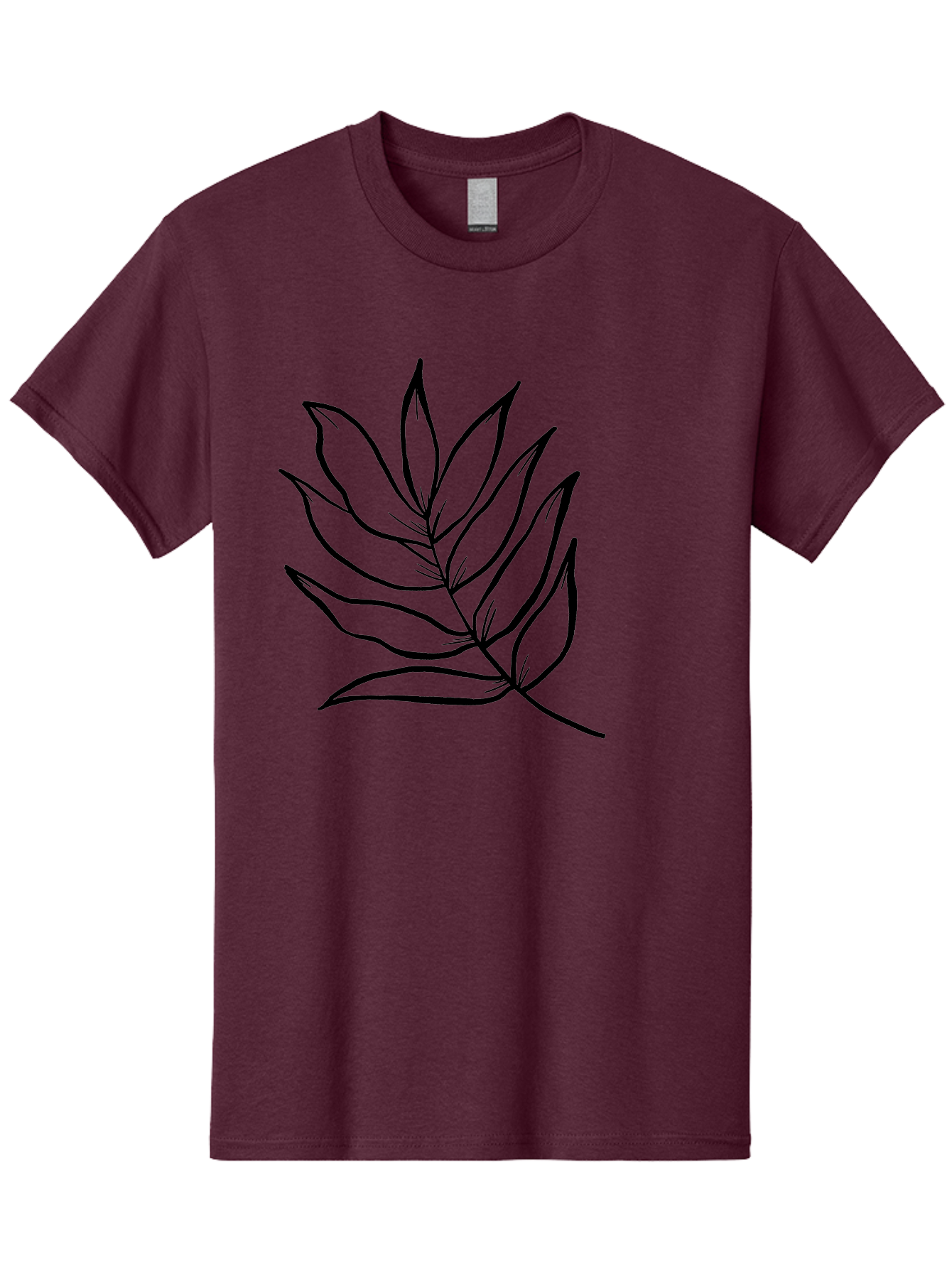 Leaves-7 Men'S Graphic Tee, 100% Cotton, Comfortable Casual Summer Wear, Machine Washable, Hand-Drawn Leaf, Simple Line Art, Minimalist Design, Black Silhouette, Natural Elements, Leaf Illustration, Botanical Art -  Aaa456 13