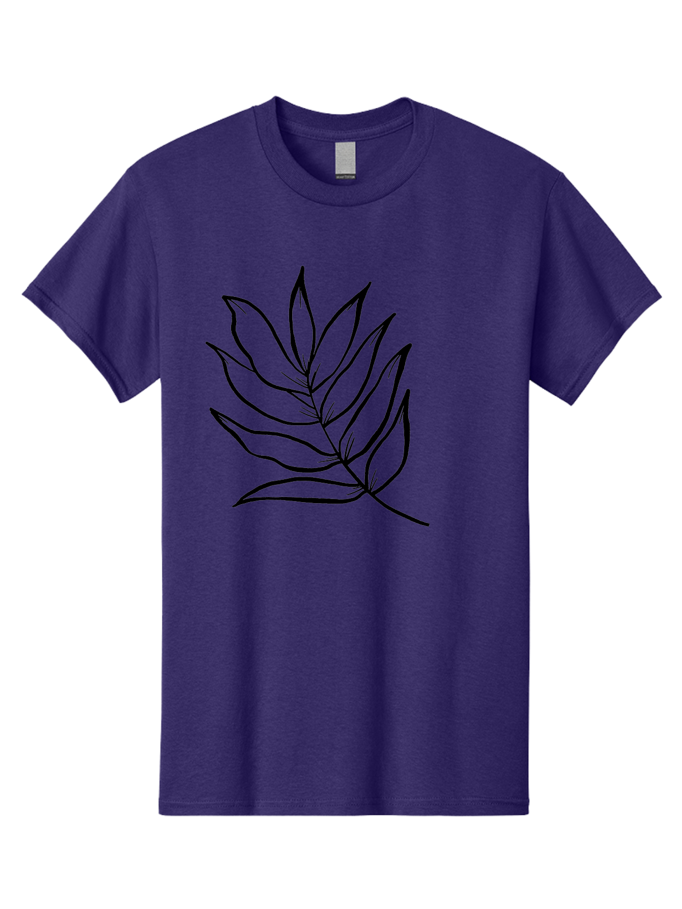 Leaves-7 Men'S Graphic Tee, 100% Cotton, Comfortable Casual Summer Wear, Machine Washable, Hand-Drawn Leaf, Simple Line Art, Minimalist Design, Black Silhouette, Natural Elements, Leaf Illustration, Botanical Art -  Aaa456 21