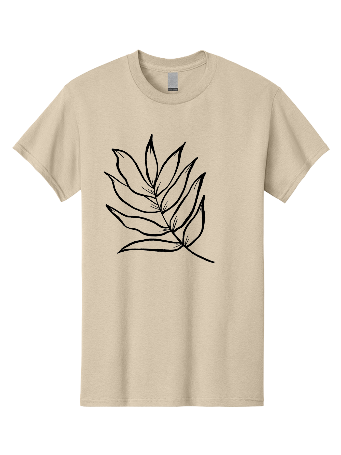 Leaves-7 Men'S Graphic Tee, 100% Cotton, Comfortable Casual Summer Wear, Machine Washable, Hand-Drawn Leaf, Simple Line Art, Minimalist Design, Black Silhouette, Natural Elements, Leaf Illustration, Botanical Art -  Aaa456 27