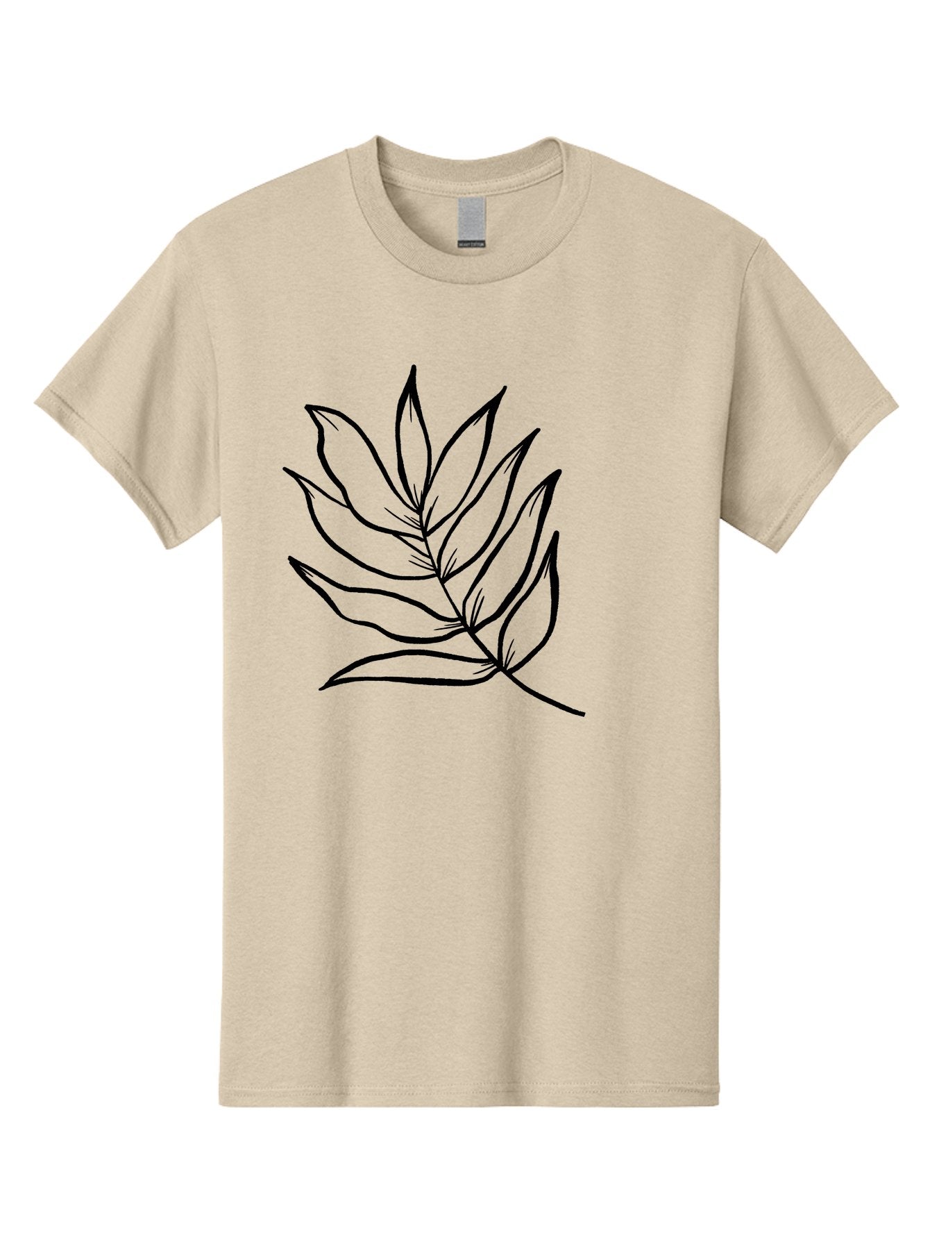 Leaves-7 Men'S Graphic Tee, 100% Cotton, Comfortable Casual Summer Wear, Machine Washable, Hand-Drawn Leaf, Simple Line Art, Minimalist Design, Black Silhouette, Natural Elements, Leaf Illustration, Botanical Art -  Aaa456 13