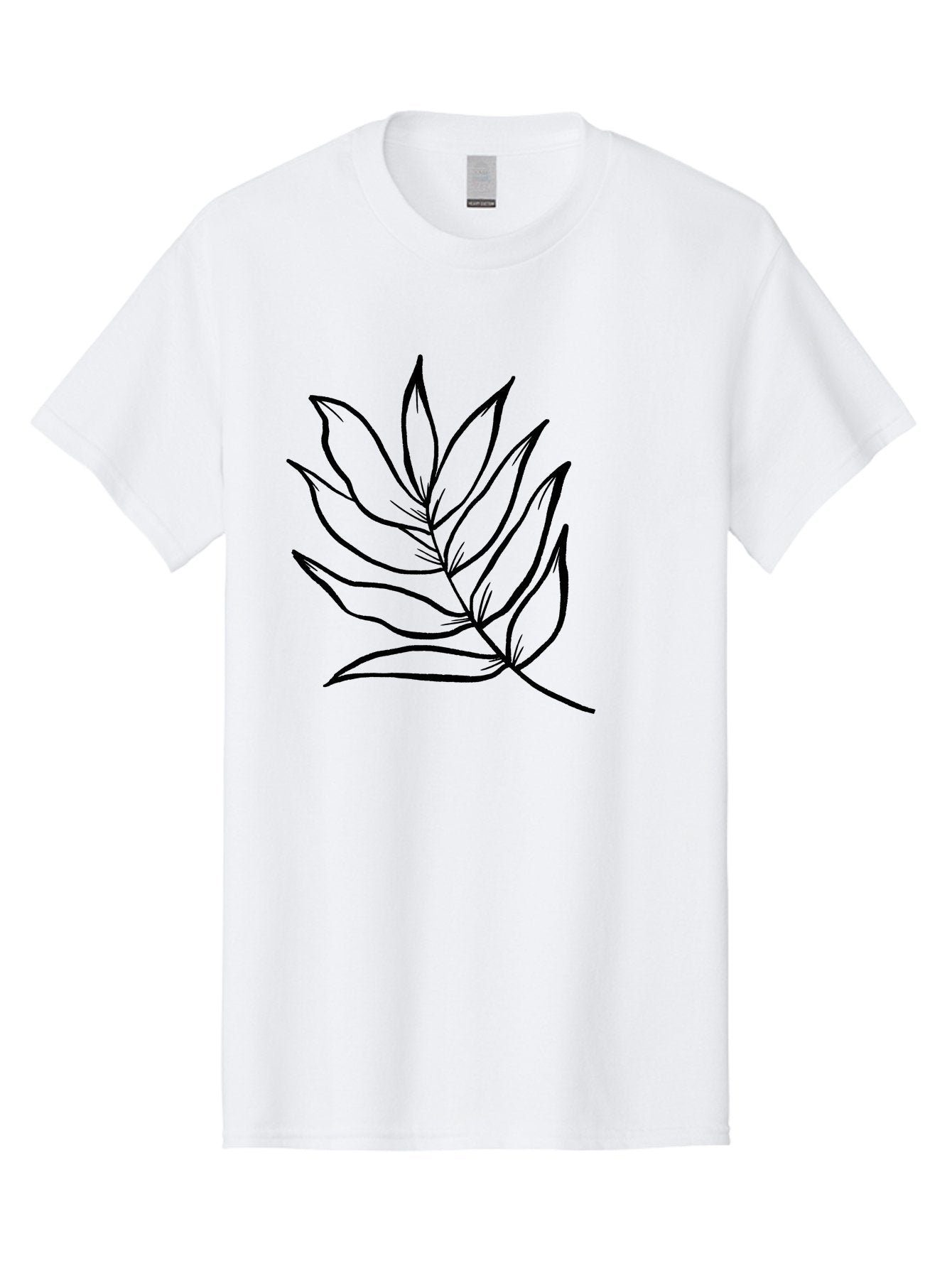 Leaves-7 Men'S Graphic Tee, 100% Cotton, Comfortable Casual Summer Wear, Machine Washable, Hand-Drawn Leaf, Simple Line Art, Minimalist Design, Black Silhouette, Natural Elements, Leaf Illustration, Botanical Art -  Aaa456 27