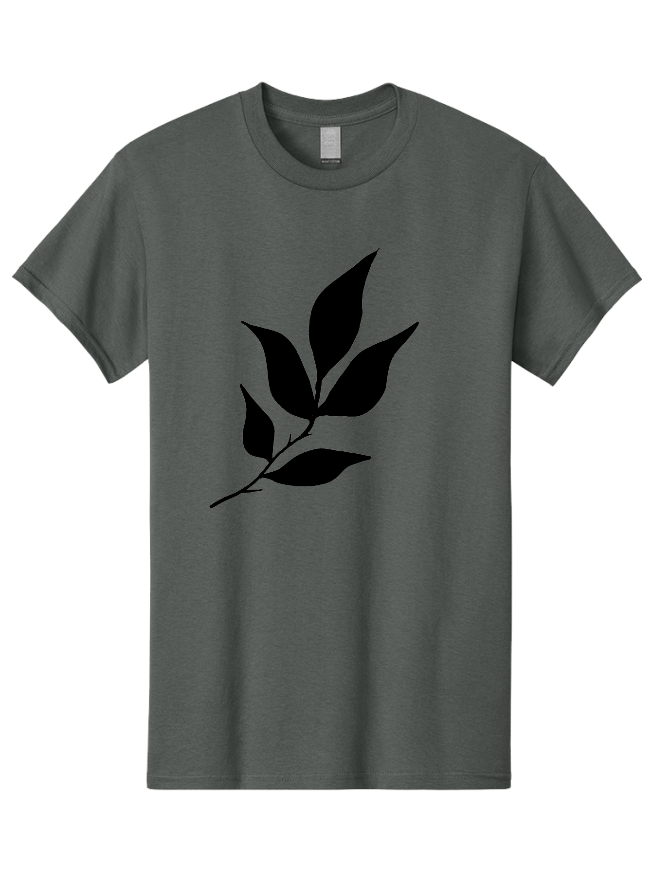 Leaves-8 Men'S Graphic Tee, 100% Cotton, Comfortable Casual Summer Wear, Machine Washable, Black Leaves On Branch, Leaf Silhouette, Minimalist Design, Simple Graphics, Black And Green, Nature Elements, Botanical Illustration, Leaf Graphic -  Aaa457 3