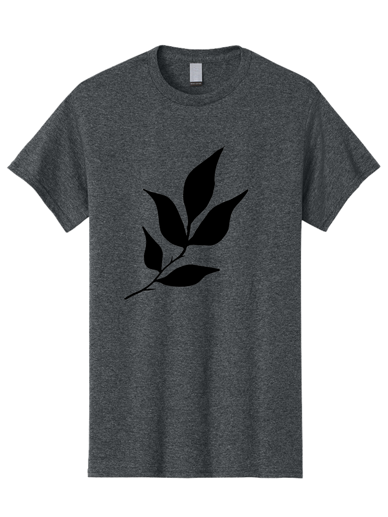Leaves-8 Men'S Graphic Tee, 100% Cotton, Comfortable Casual Summer Wear, Machine Washable, Black Leaves On Branch, Leaf Silhouette, Minimalist Design, Simple Graphics, Black And Green, Nature Elements, Botanical Illustration, Leaf Graphic -  Aaa457 7