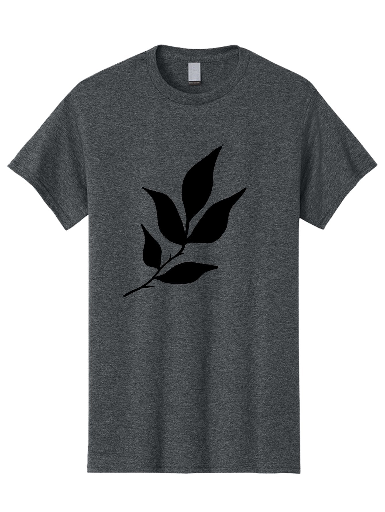 Leaves-8 Men'S Graphic Tee, 100% Cotton, Comfortable Casual Summer Wear, Machine Washable, Black Leaves On Branch, Leaf Silhouette, Minimalist Design, Simple Graphics, Black And Green, Nature Elements, Botanical Illustration, Leaf Graphic -  Aaa457 5