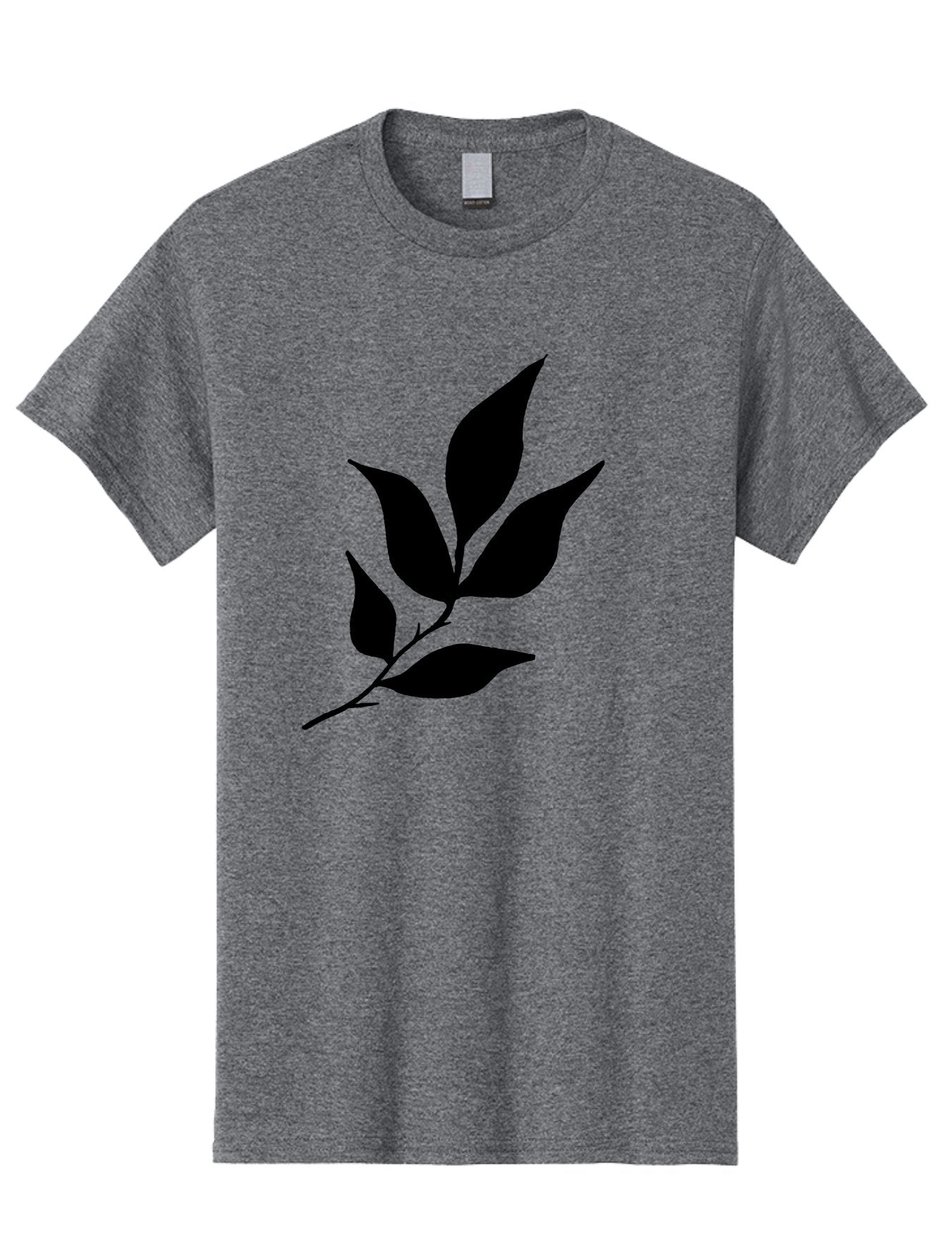 Leaves-8 Men'S Graphic Tee, 100% Cotton, Comfortable Casual Summer Wear, Machine Washable, Black Leaves On Branch, Leaf Silhouette, Minimalist Design, Simple Graphics, Black And Green, Nature Elements, Botanical Illustration, Leaf Graphic -  Aaa457 7