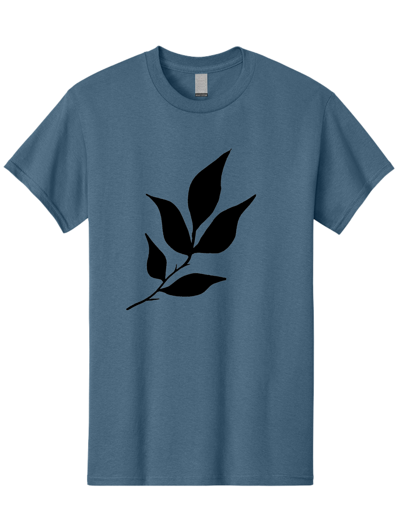 Leaves-8 Men'S Graphic Tee, 100% Cotton, Comfortable Casual Summer Wear, Machine Washable, Black Leaves On Branch, Leaf Silhouette, Minimalist Design, Simple Graphics, Black And Green, Nature Elements, Botanical Illustration, Leaf Graphic -  Aaa457 11