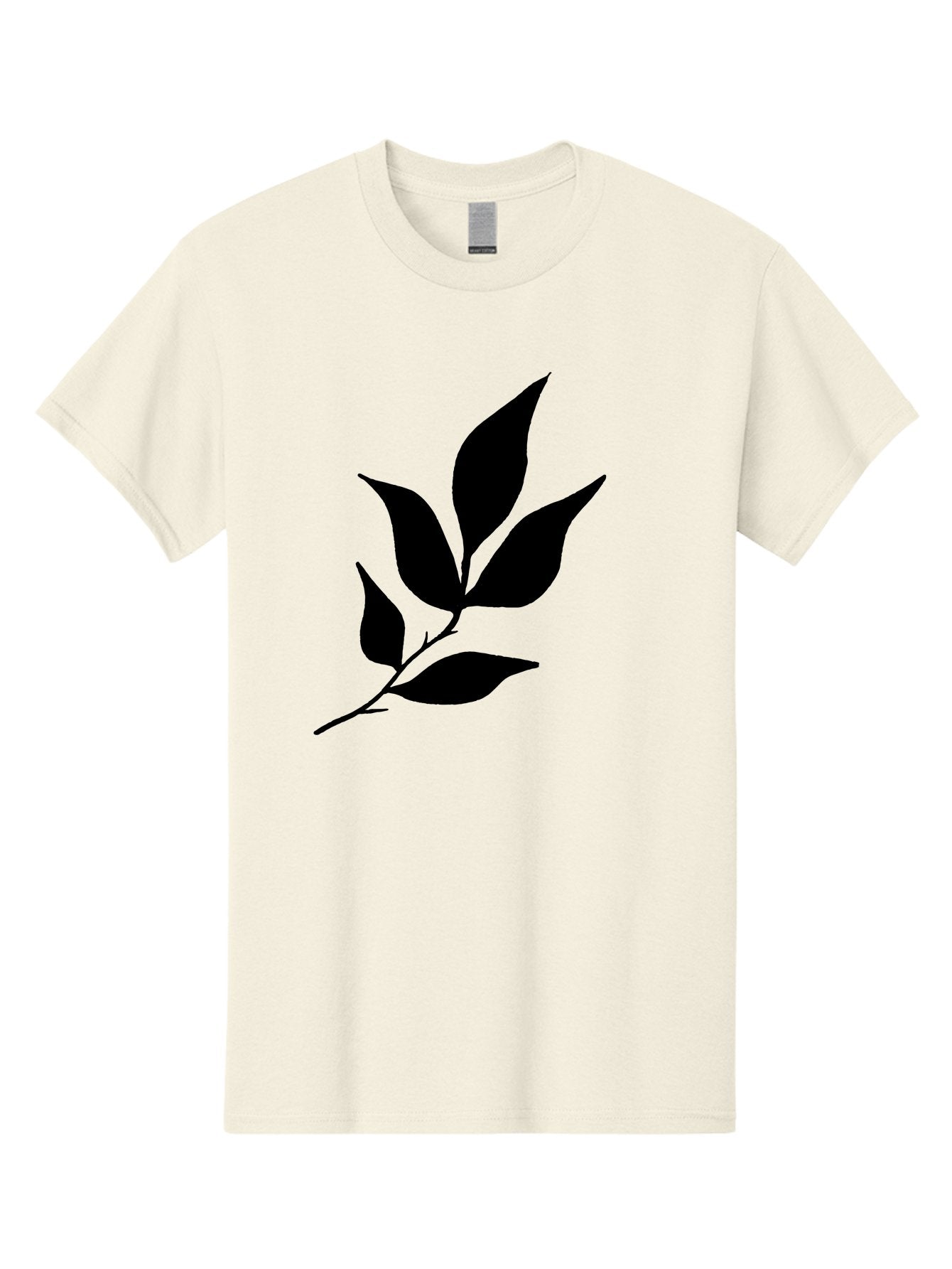 Leaves-8 Men'S Graphic Tee, 100% Cotton, Comfortable Casual Summer Wear, Machine Washable, Black Leaves On Branch, Leaf Silhouette, Minimalist Design, Simple Graphics, Black And Green, Nature Elements, Botanical Illustration, Leaf Graphic -  Aaa457 17