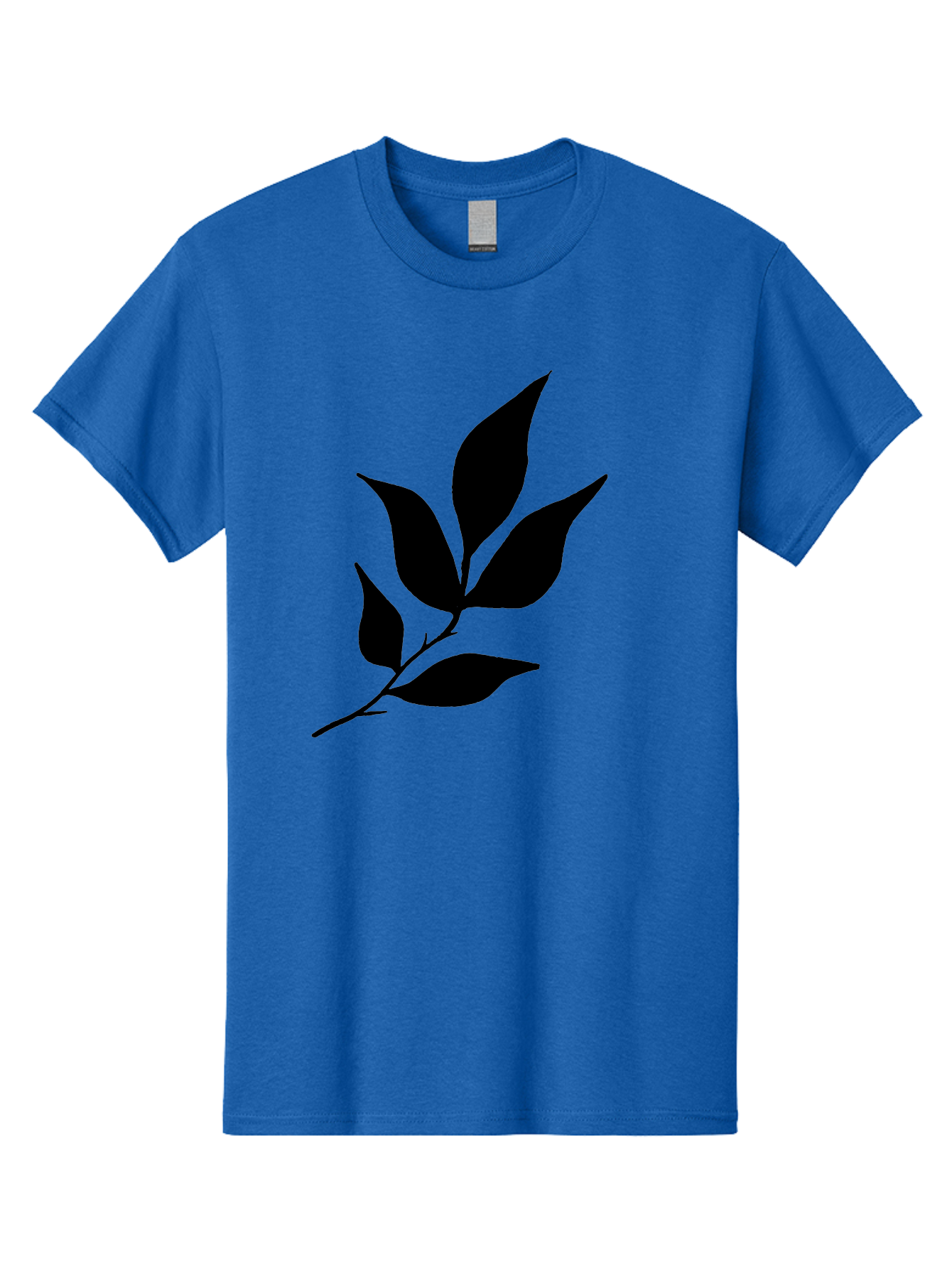 Leaves-8 Men'S Graphic Tee, 100% Cotton, Comfortable Casual Summer Wear, Machine Washable, Black Leaves On Branch, Leaf Silhouette, Minimalist Design, Simple Graphics, Black And Green, Nature Elements, Botanical Illustration, Leaf Graphic -  Aaa457 25