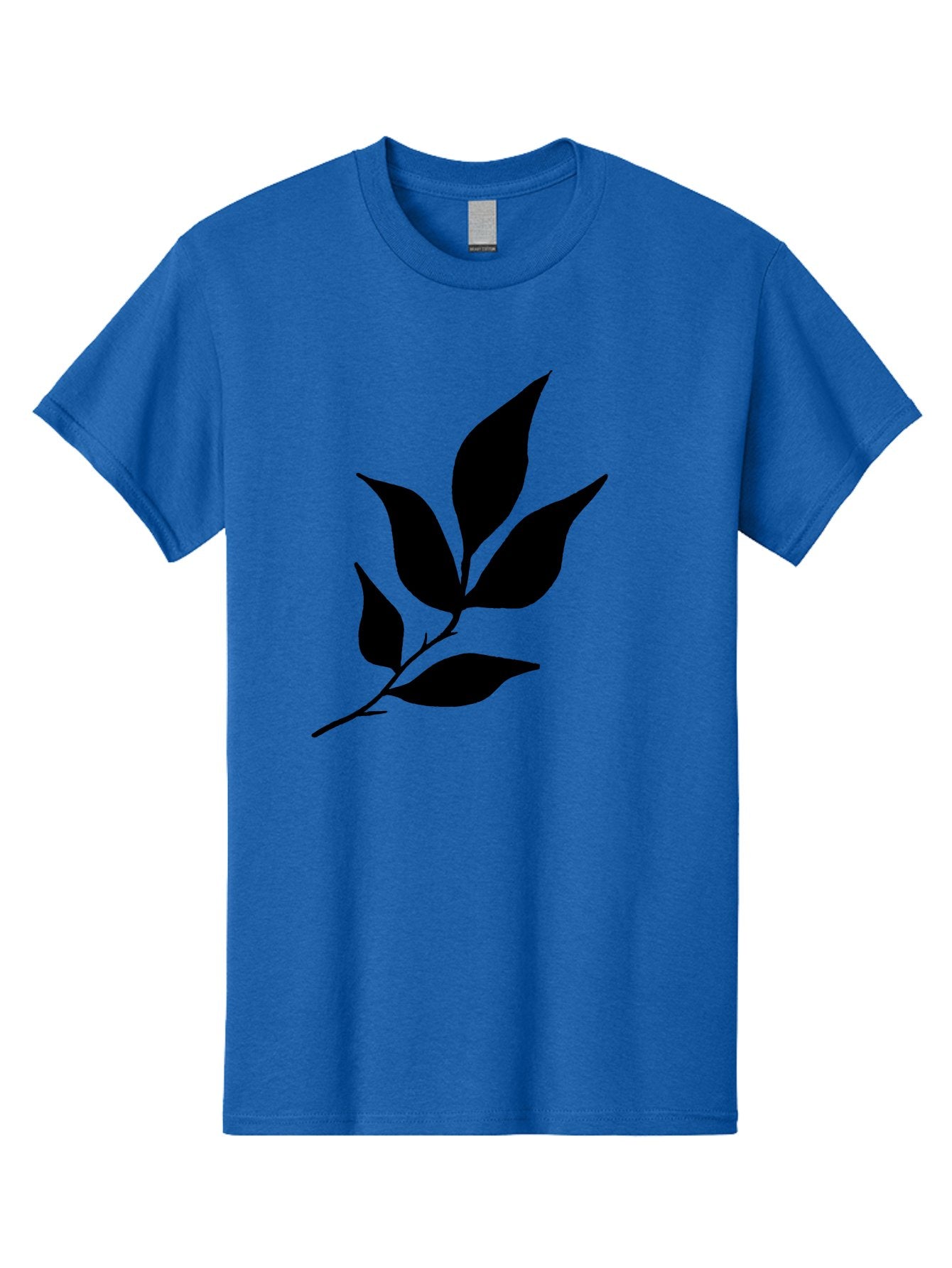 Leaves-8 Men'S Graphic Tee, 100% Cotton, Comfortable Casual Summer Wear, Machine Washable, Black Leaves On Branch, Leaf Silhouette, Minimalist Design, Simple Graphics, Black And Green, Nature Elements, Botanical Illustration, Leaf Graphic -  Aaa457 15