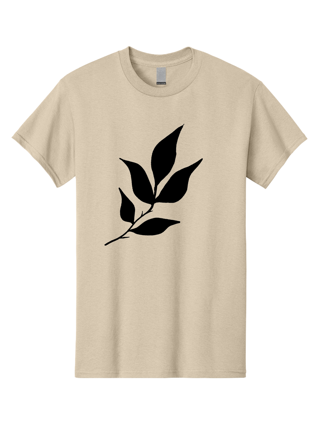 Leaves-8 Men'S Graphic Tee, 100% Cotton, Comfortable Casual Summer Wear, Machine Washable, Black Leaves On Branch, Leaf Silhouette, Minimalist Design, Simple Graphics, Black And Green, Nature Elements, Botanical Illustration, Leaf Graphic -  Aaa457 27