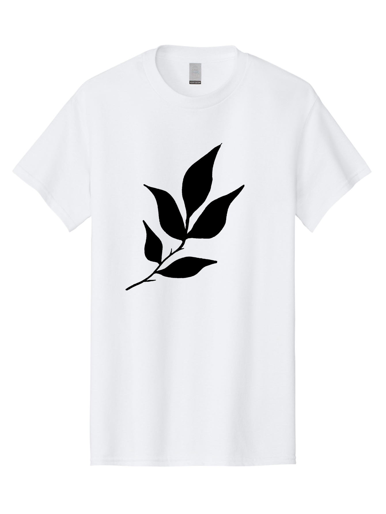 Leaves-8 Men'S Graphic Tee, 100% Cotton, Comfortable Casual Summer Wear, Machine Washable, Black Leaves On Branch, Leaf Silhouette, Minimalist Design, Simple Graphics, Black And Green, Nature Elements, Botanical Illustration, Leaf Graphic -  Aaa457 29
