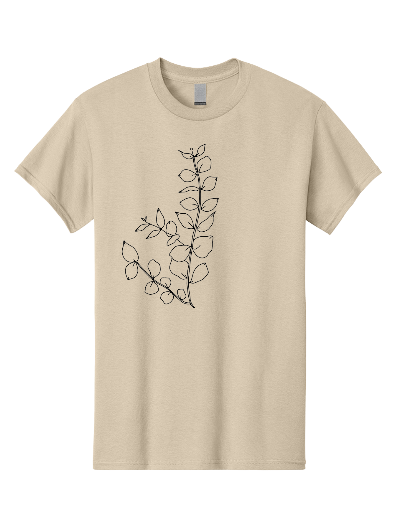 Leaves Men'S Graphic Tee, 100% Cotton, Comfortable Casual Summer Wear, Machine Washable, Hand-Drawn Illustration, Leafy Stem, Simple Line Art, Minimalist Design, Botanical Elements, Delicate Pattern, Natural Motifs -  Aaa458 29