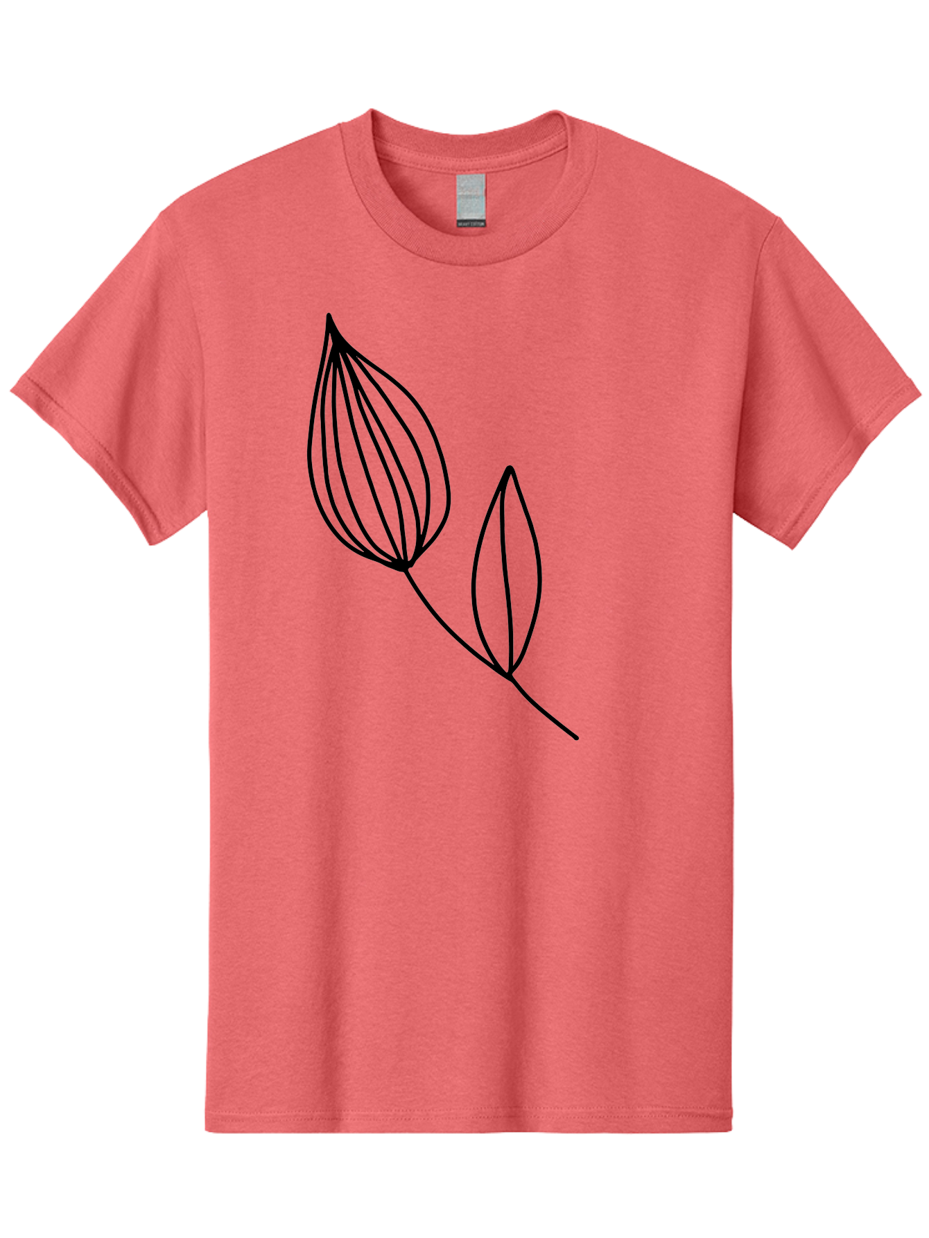 Line-Drawing-Leaves Men'S Graphic Tee, 100% Cotton, Comfortable Casual Summer Wear, Machine Washable, Minimalist Design, Leafy Stem, Simple Lines, Botanical Illustration, Modern Art, Contemporary Style, Black And Green -  Aaa459 5